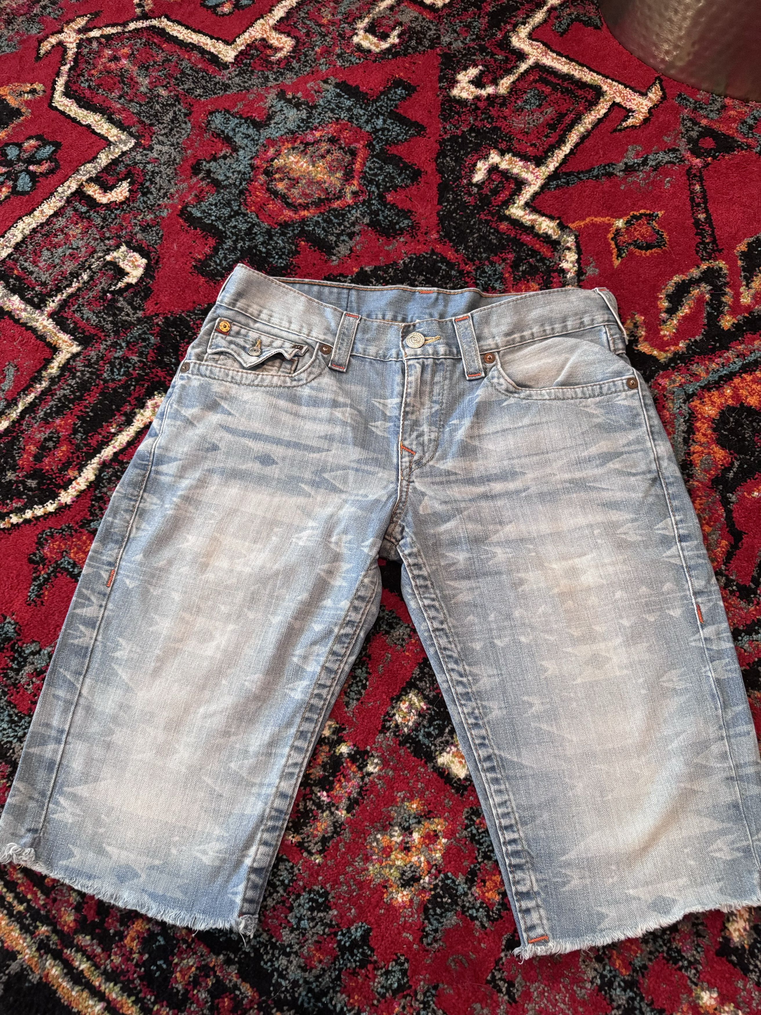 True Religion True Religion (World Tour) Cut Off Denim Jeans Size US 32 / EU 48 - 1 Thumbnail