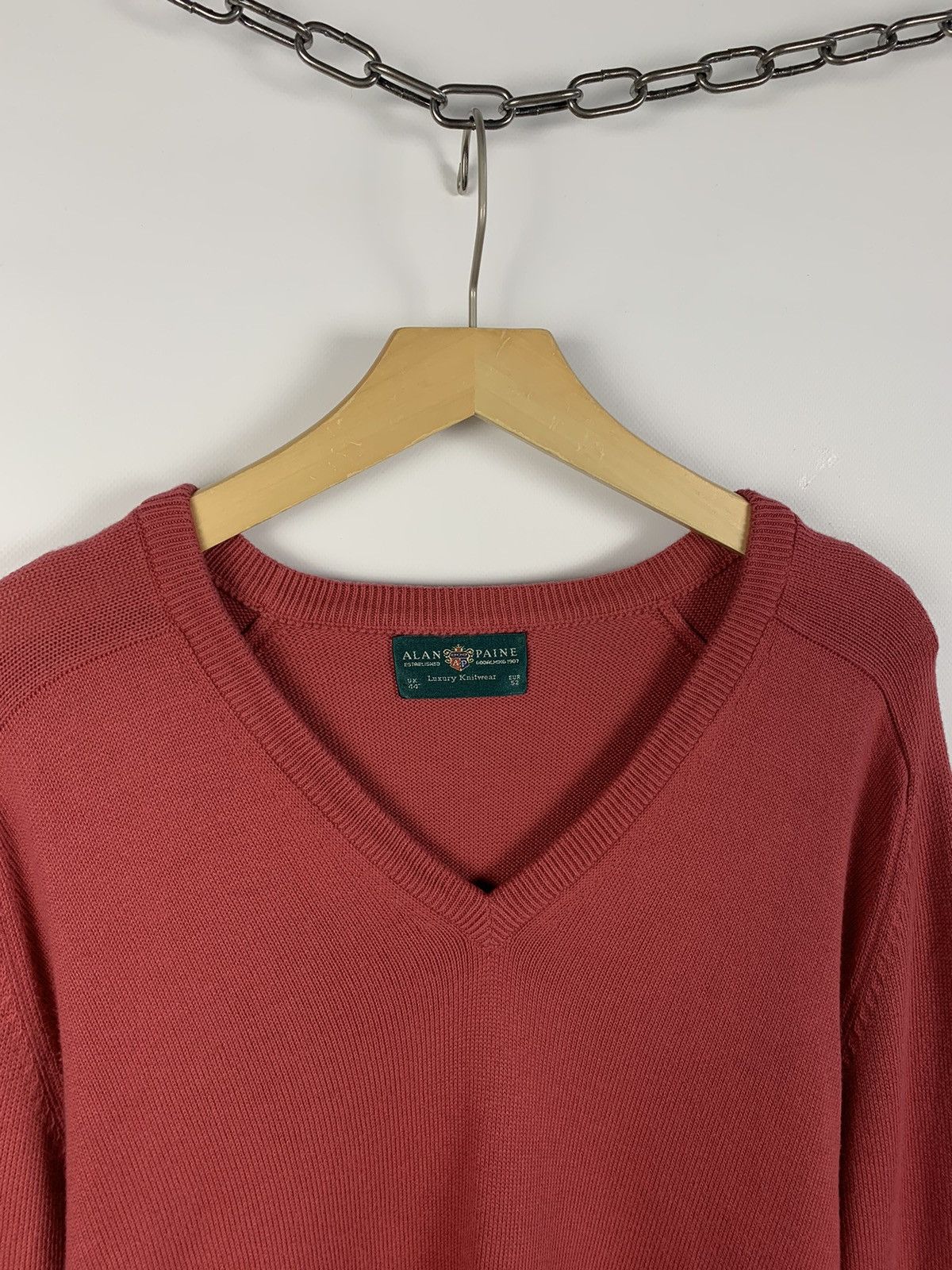 Alan Paine Alan Paine Luxury Knitwear Sweater V-Neck Size UK 44 / EU 52 Size US L / EU 52-54 / 3 - 4 Thumbnail