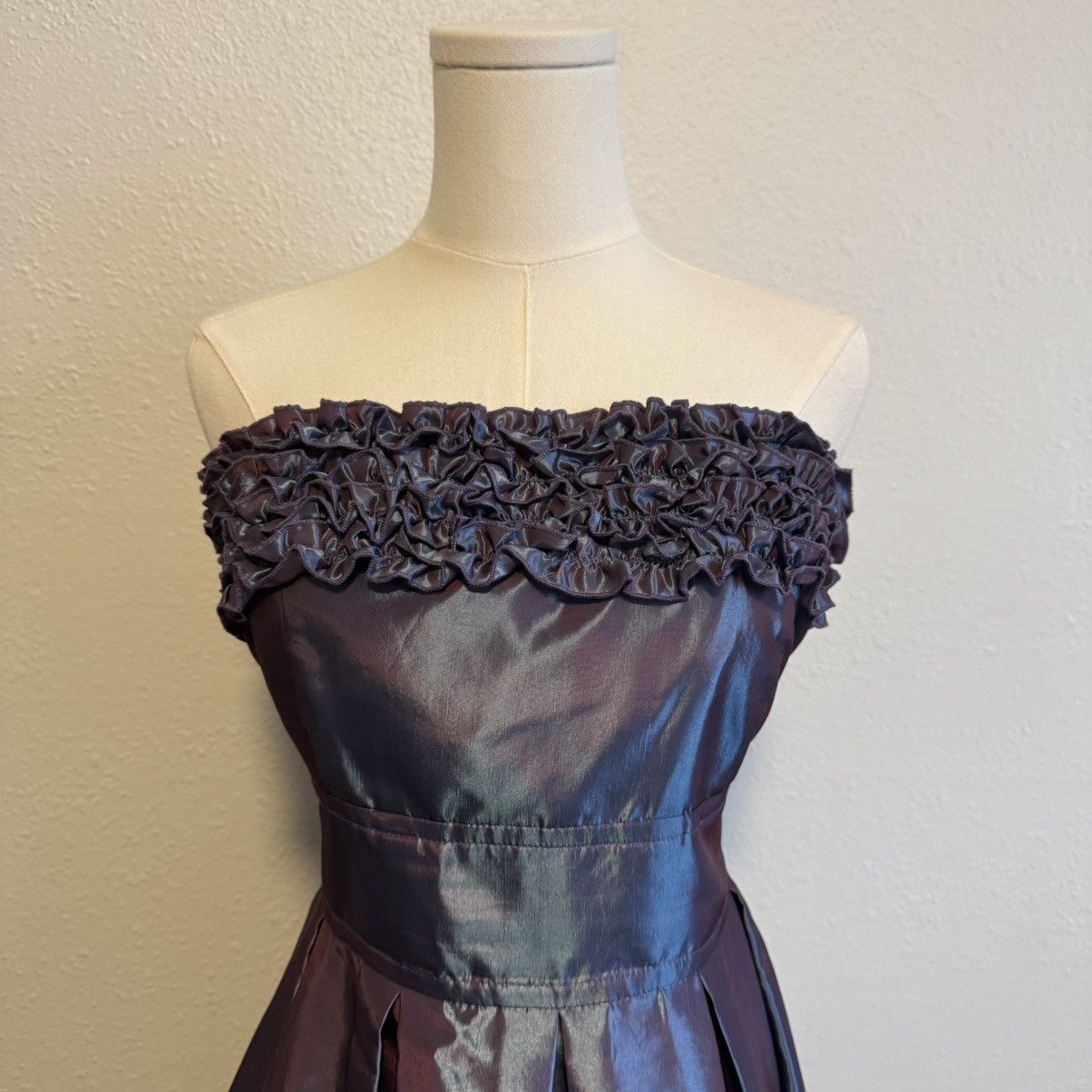 Other STUDIO Y Vintage Y2K Purple Blue Iridescent Strapless Dress Size L / US 10 / IT 46 - 2 Thumbnail