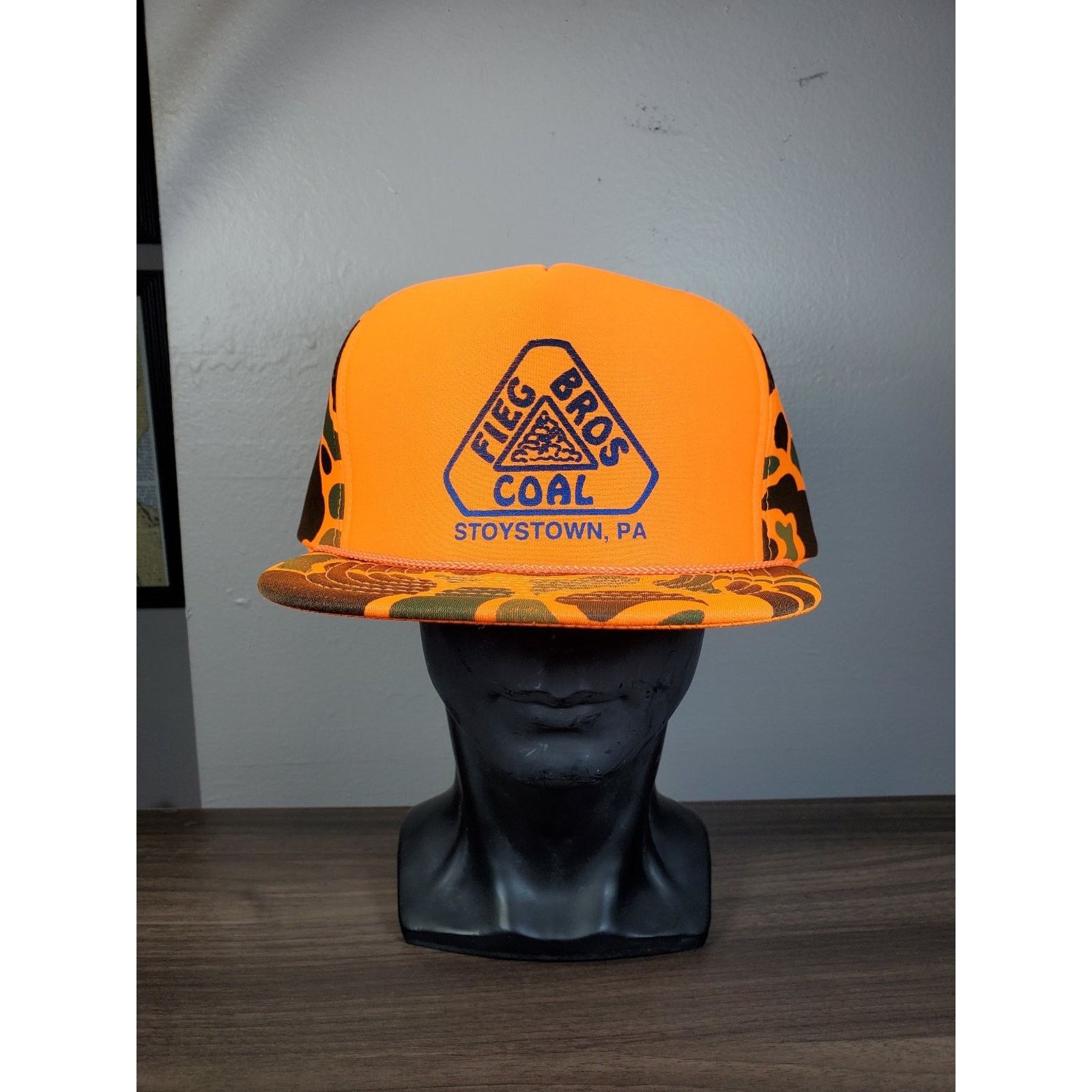 Nissan × Vintage Fieg Bros Coal Snapback Hat Blaze Orange Camouflage Cap Size ONE SIZE - 3 Thumbnail