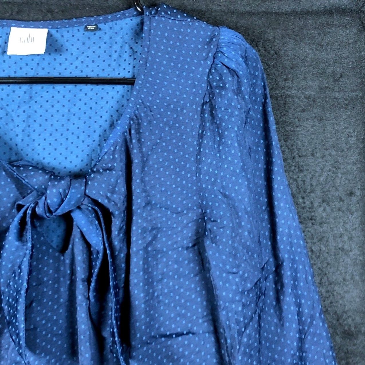 Vintage Cabi Blouse Womens Blue Dotted Front Tie Key Hole Long Sleeve Small Shirt Boho Casual Workwear Womens Size S / US 4 / IT 40 - 5 Thumbnail
