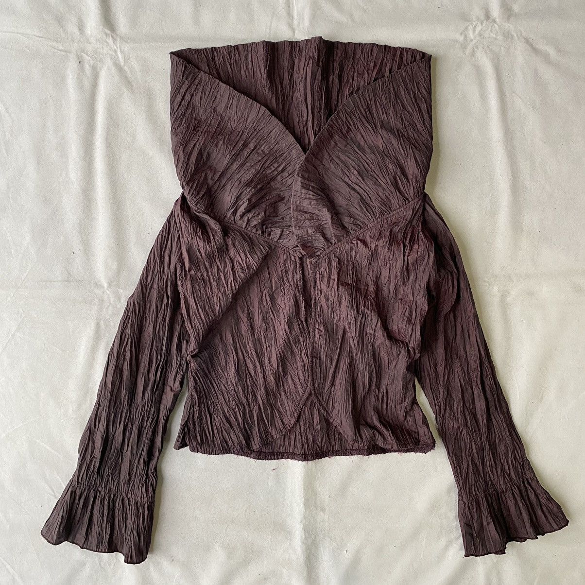 Japanese Brand × Vintage Vintage Ruffle Collar Crinkle Outerwear Avant Garde Style Size S / US 4 / IT 40 - 2 Thumbnail