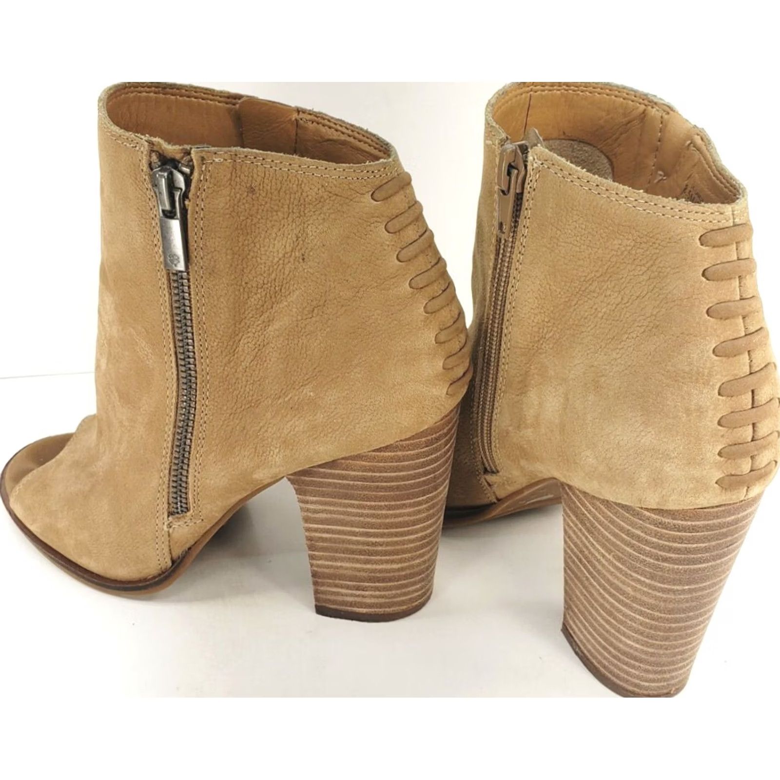 Lucky Brand Lucky Brand Lamija Open Toe Ankle Booties Brown Suede Block Heels Womens 8.5M Shoes Size US 9 / IT 39 - 5 Thumbnail