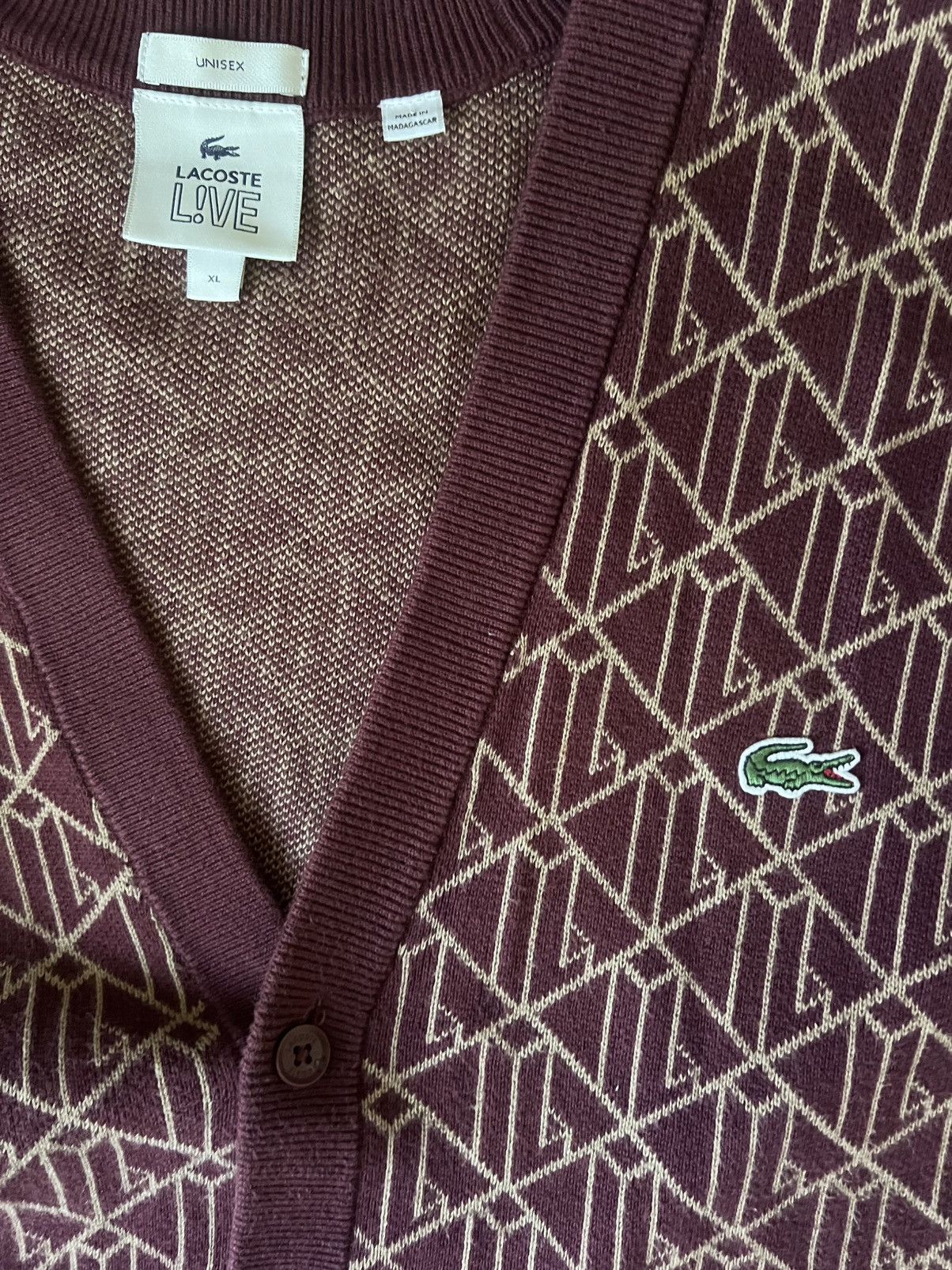 Lacoste Lacoste Live Patterned Cardigan Size US XL / EU 56 / 4 - 4 Thumbnail