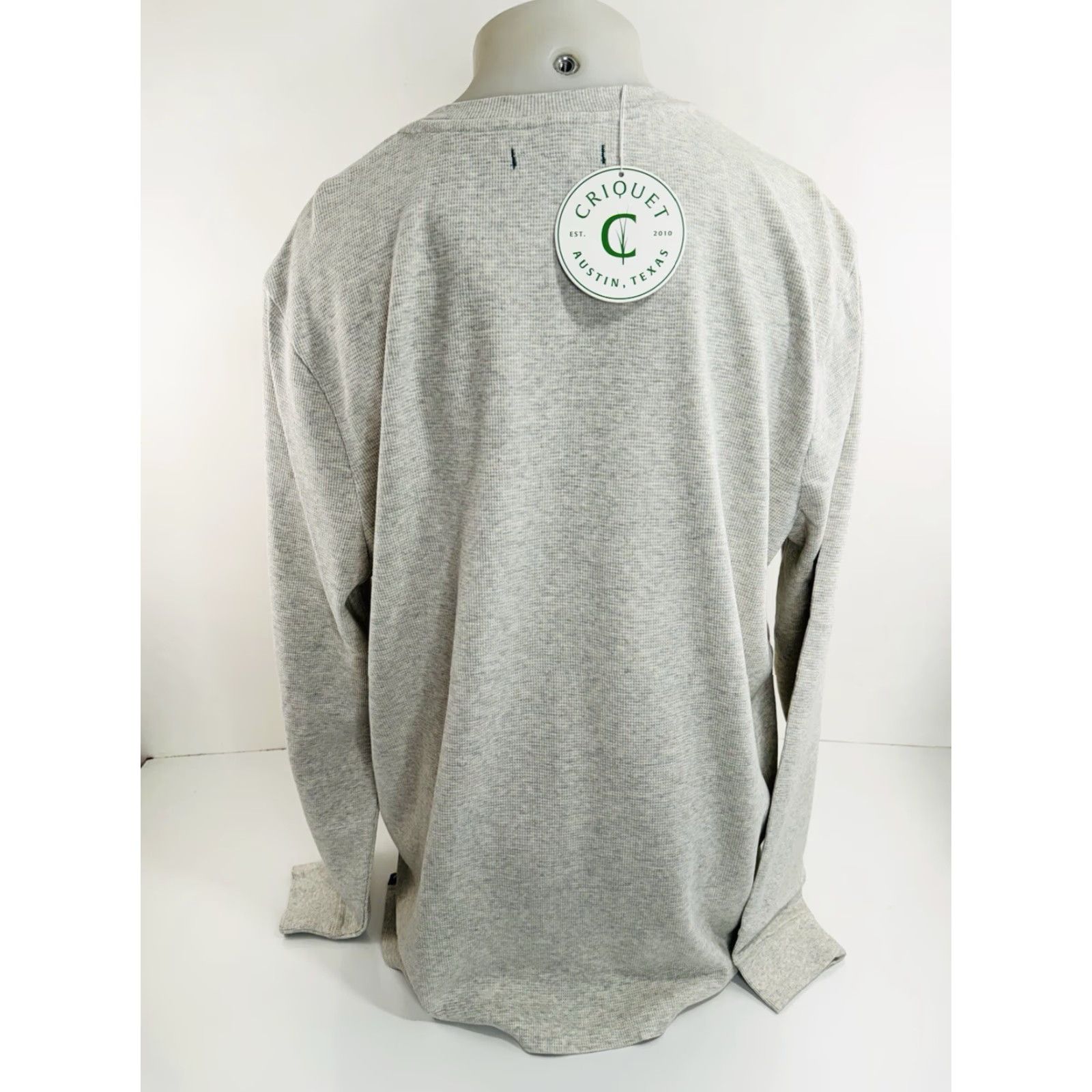 Vintage CRIQUET Pullover Henley Thermal Knit Sweater Mens 2XL Light Gray NFL? No, CQ37 Size US XXL / EU 58 / 5 - 4 Thumbnail