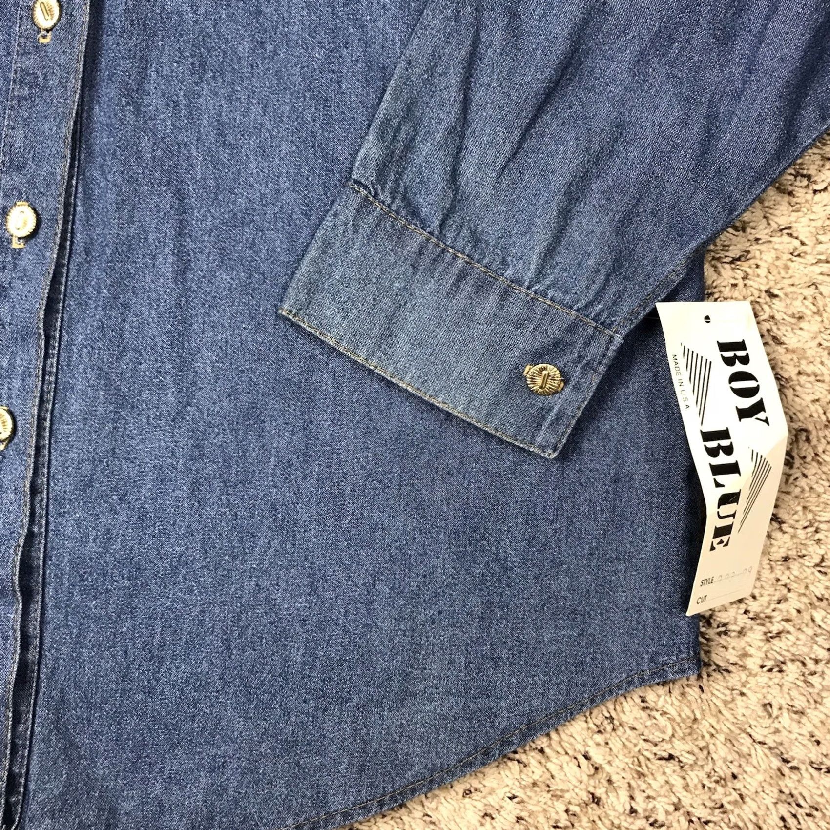 Denime VINTAGE Boy Blue 90s Western Style Embroidered Blue Denim Button-Up Shirt Women XL Size XL / US 12-14 / IT 48-50 - 6 Thumbnail