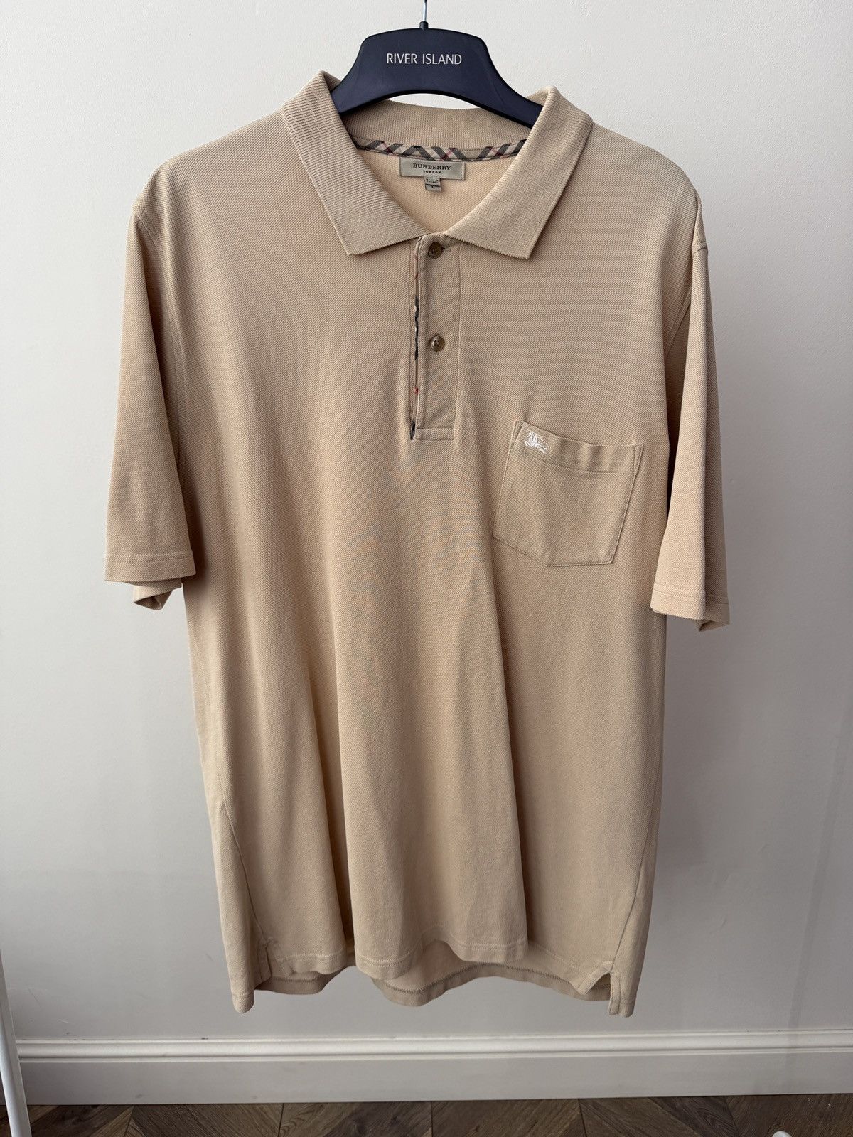 Burberry Vintage Burberry London Beige Polo Shirt Cotton Classic Fit Size US L / EU 52-54 / 3 - 2 Thumbnail