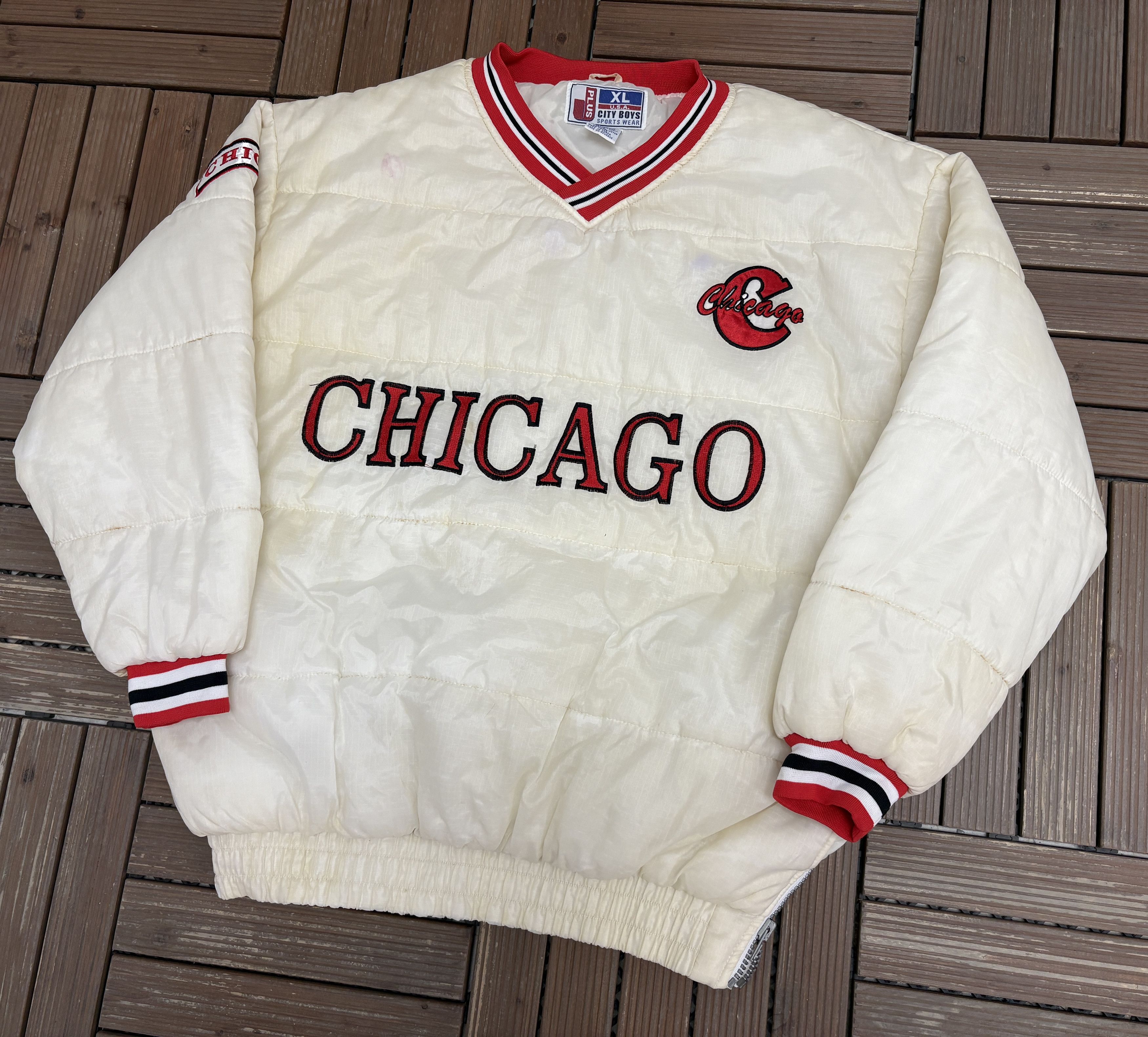 Vintage Chicago Stitched Vintage White Jacket Size US XL / EU 56 / 4 - 3 Thumbnail