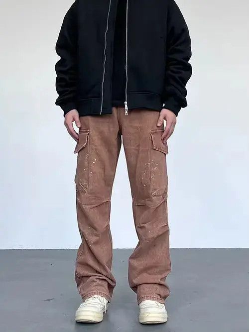 Jean faded flared paint cargo pants Size US 32 / EU 48 - 4 Thumbnail