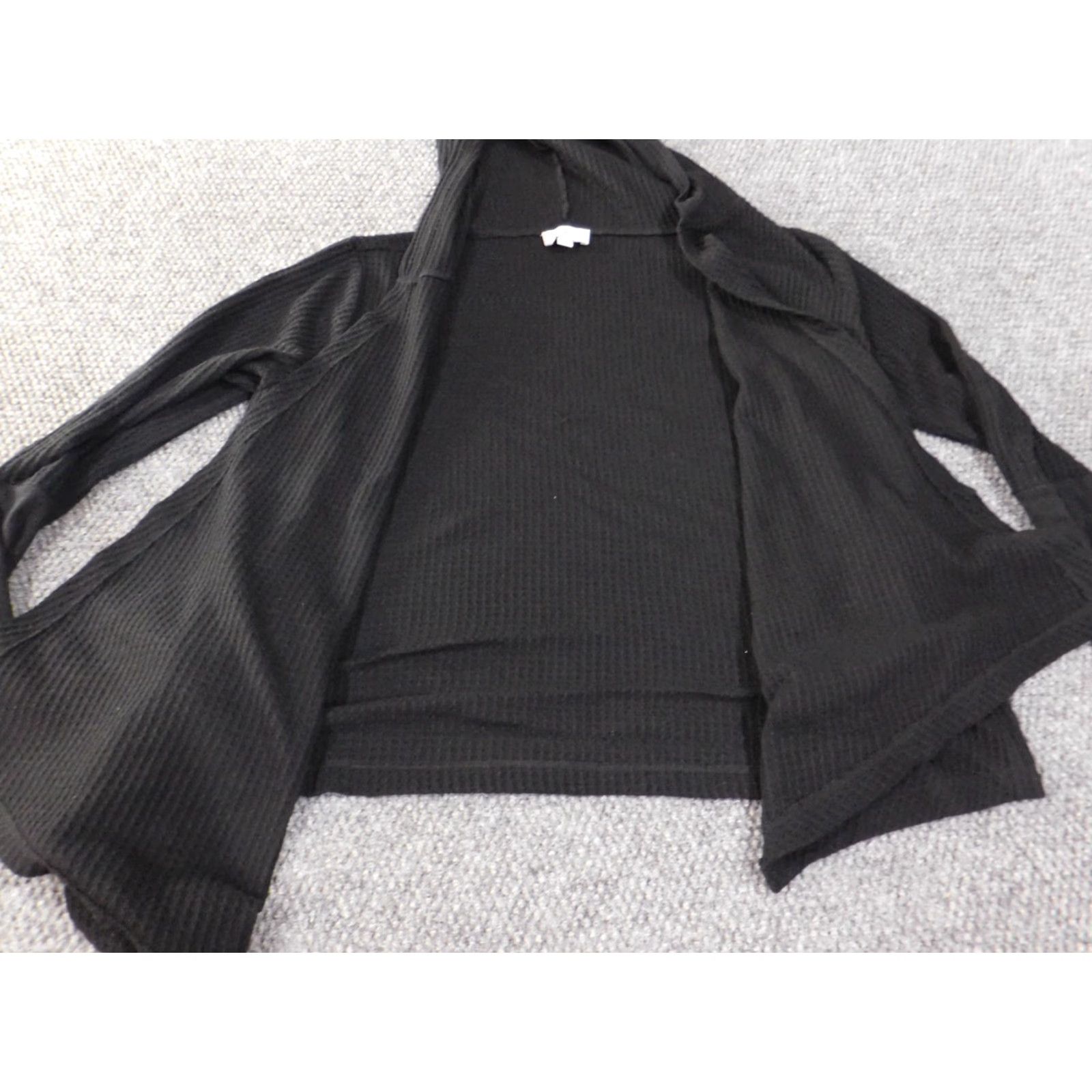 Loft LOFT Cardigan Sweater Ladies L Black Cotton Knit Rib Long Sleeve Round Neck Stretch Button Up Modern Designer Casual Fall Winter Spring Size L / US 10 / IT 46 - 5 Thumbnail