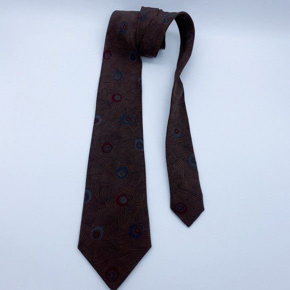Oscar De La Renta Vintage Oscar de la Renta Geometric Patterned Tie Size ONE SIZE - 6 Thumbnail