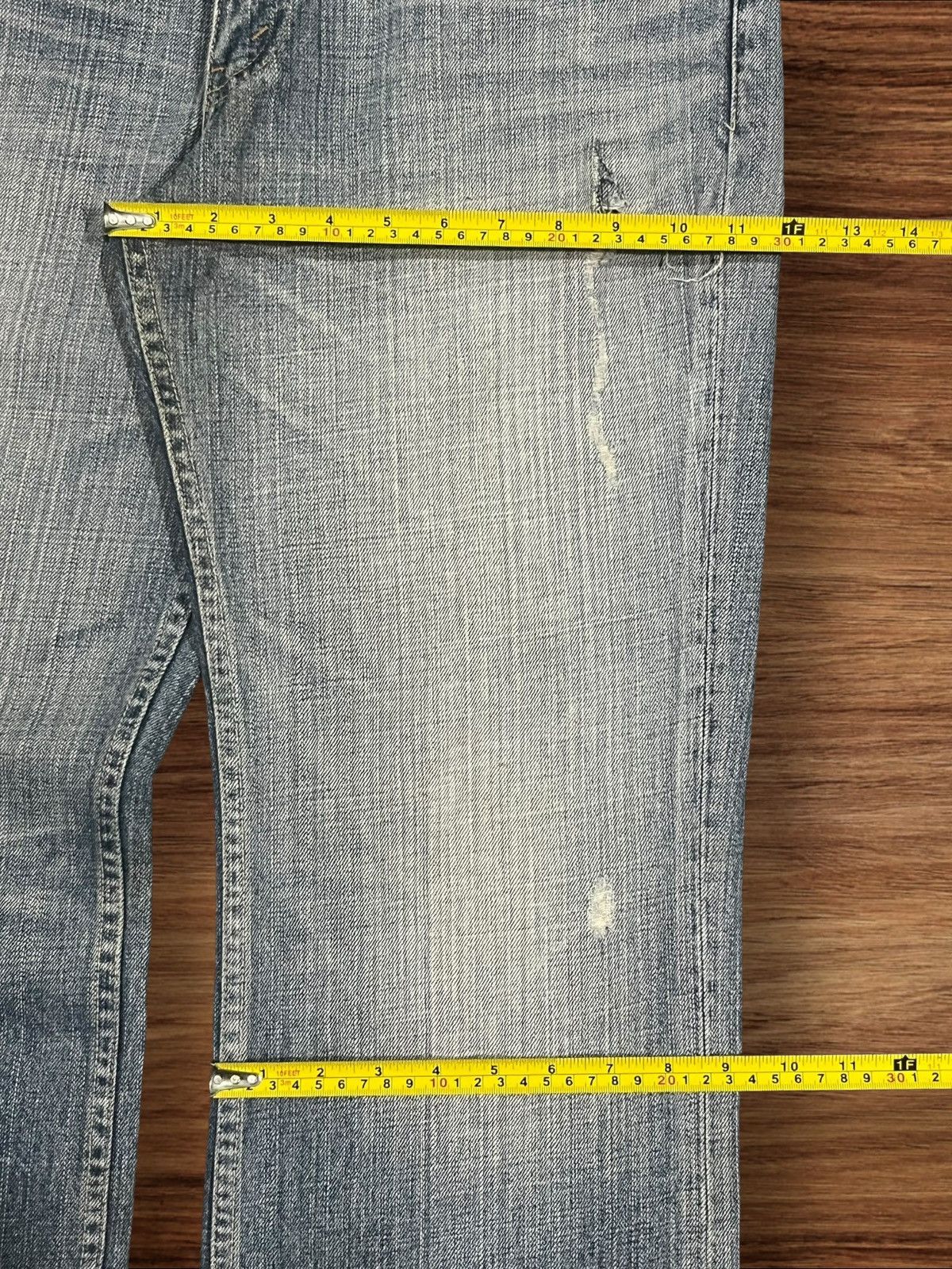Levi's Vintage Y2K Levi’s Blue Washed Distressed Flare Jeans Size US 31 - 17 Thumbnail