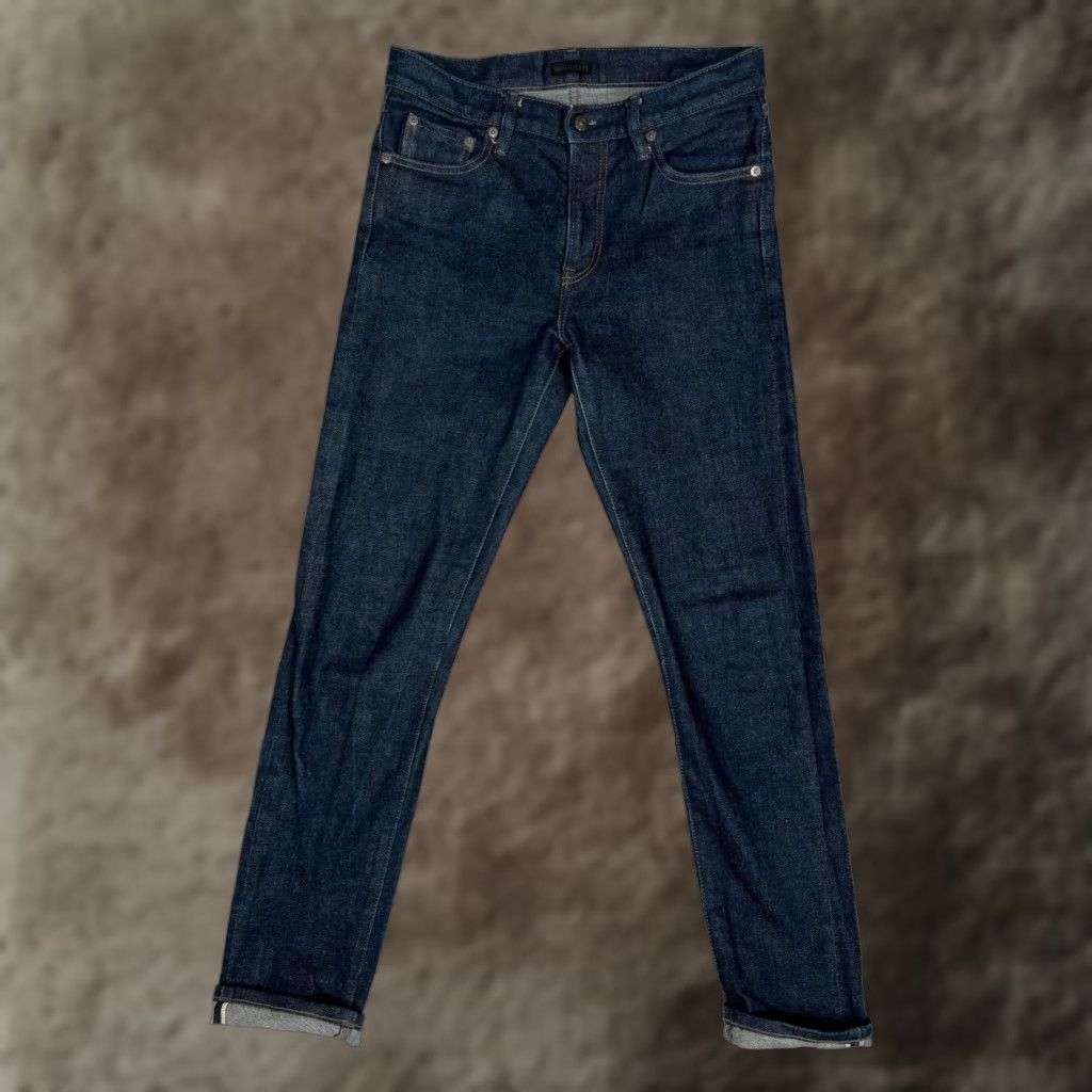Uniqlo Uniqlo Jeans 30x32 Blue Slim Straight Selvage Stretch Denim Dark Wash Mens Size US 30 / EU 46 - 1 Thumbnail