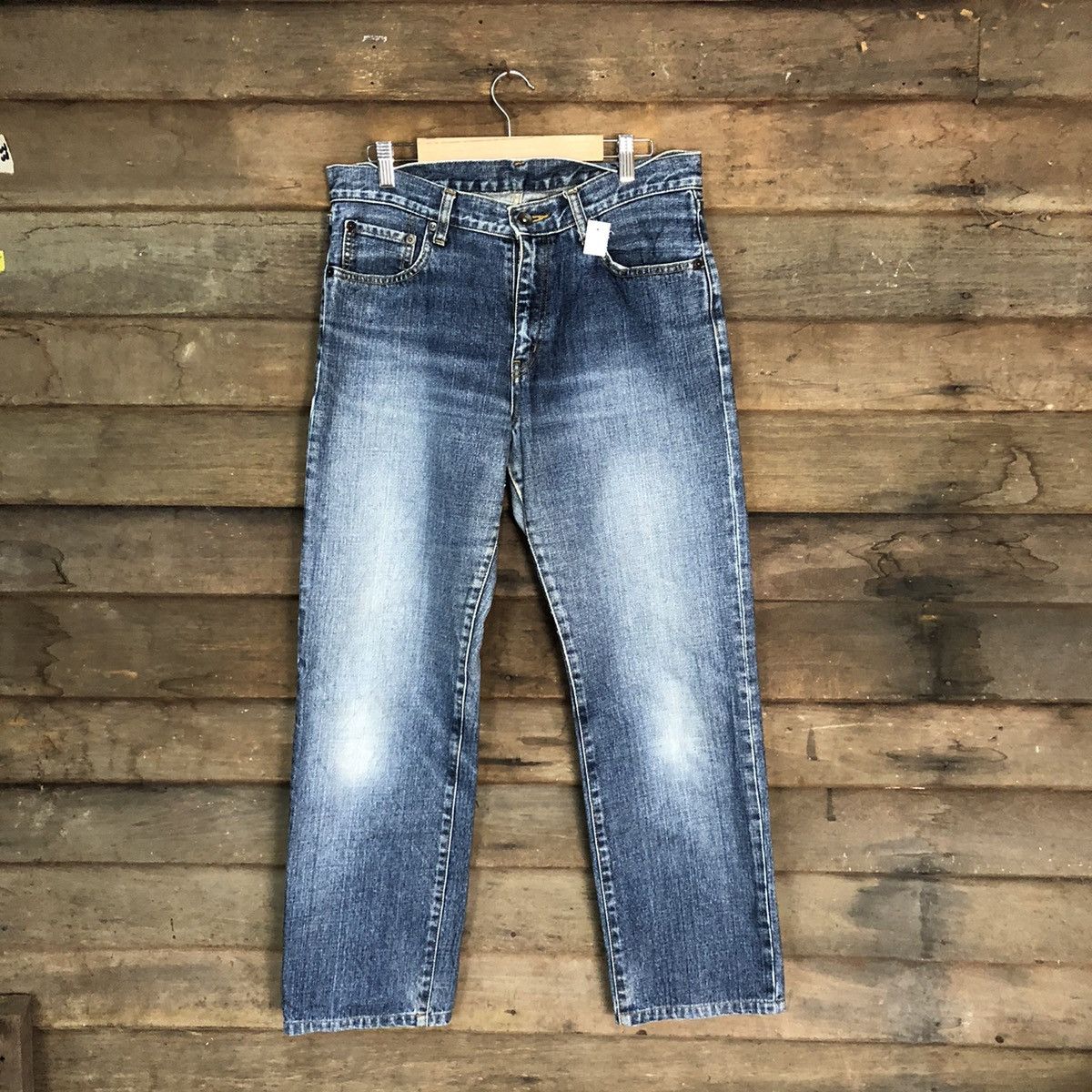 Japanese Brand Uniqlo japan vintage Blue faded jeans Denim Pants #7390 Size US 31 - 1 Thumbnail