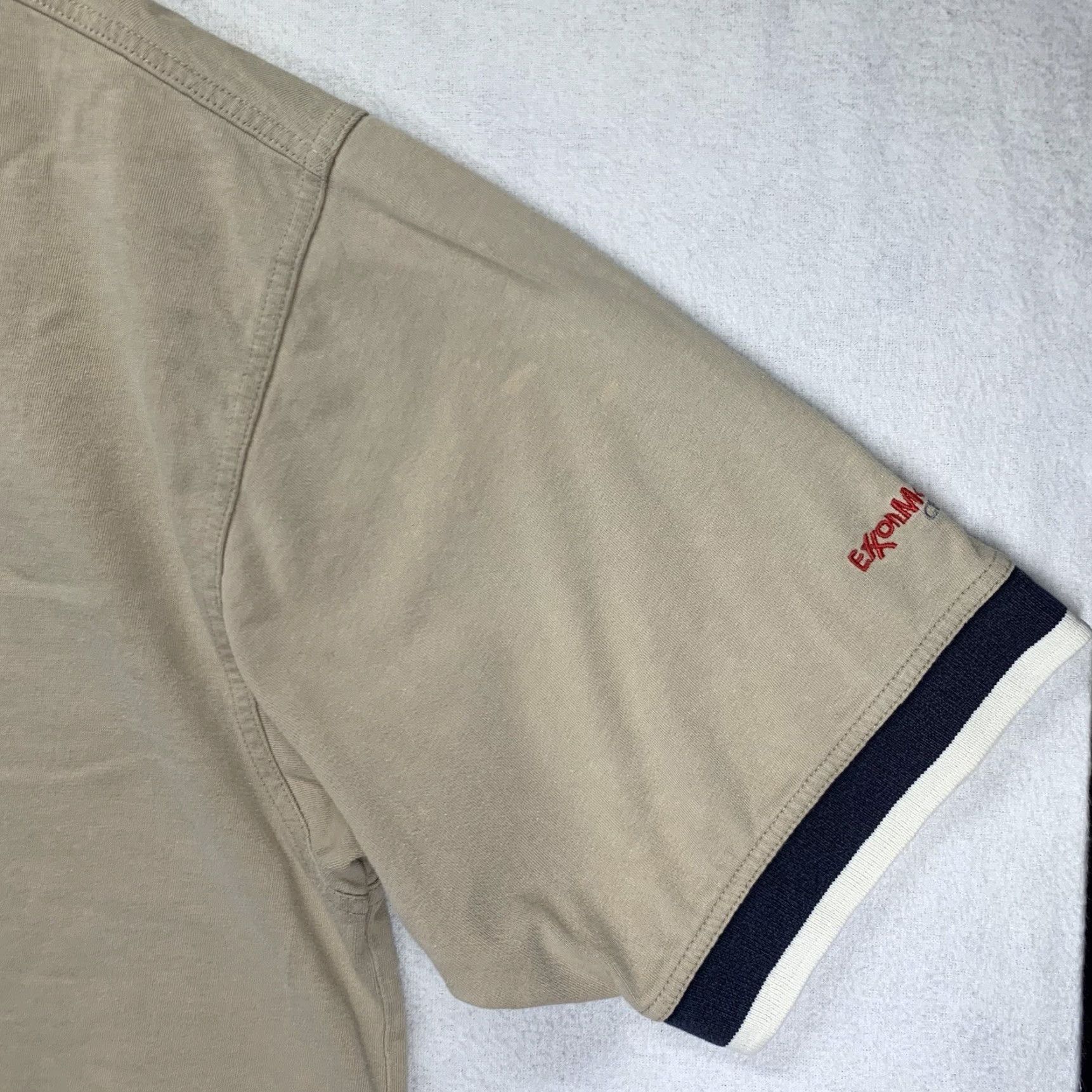 Vintage EXXON Mobil Polo Shirt Uniform Men XL Beige Short Sleeve Gas Station Oil Industry Size US XL / EU 56 / 4 - 5 Thumbnail