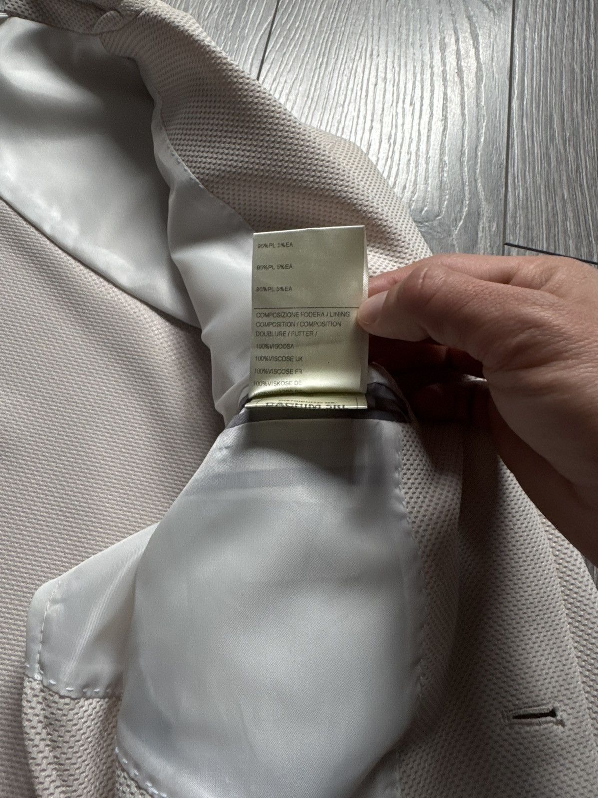 Eredipisano Eredi Pisano Roma Cotton Light Blazer in Beige 50R Size 50R - 5 Thumbnail