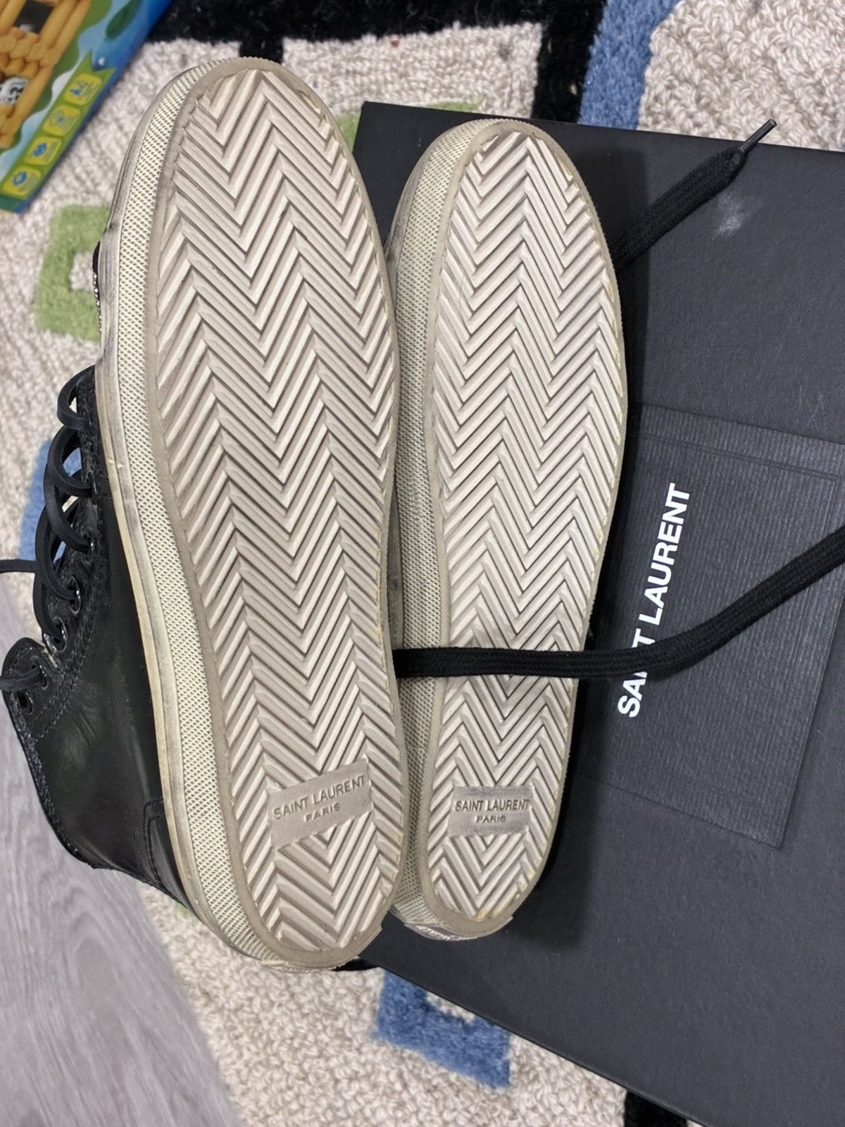 Saint Laurent Paris Double Studded High Top Sneaker EU 35 USA 5 Size US 5 / IT 35 - 13 Thumbnail