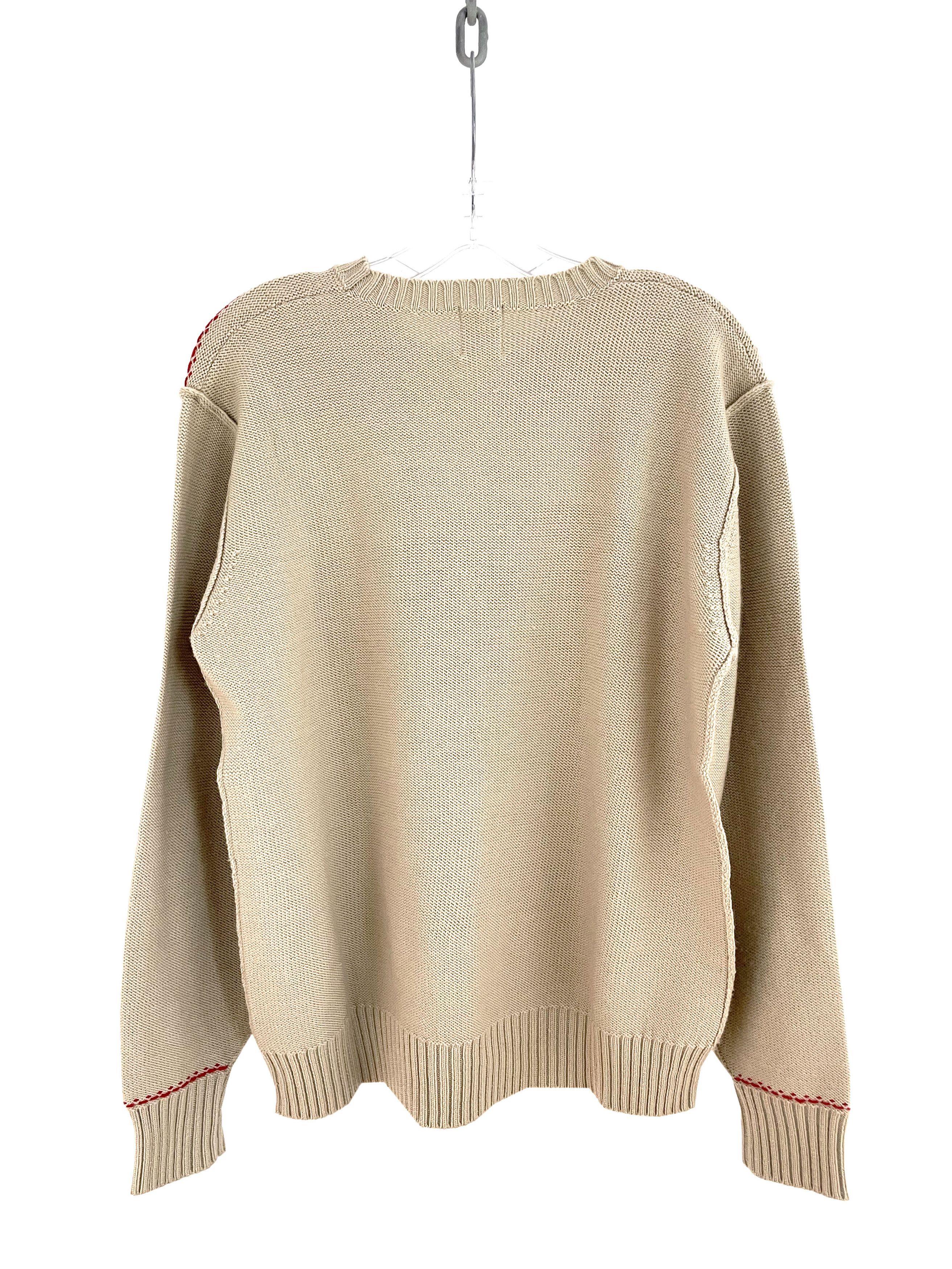 Yohji Yamamoto Against All Risks Contrast Stitch Sweater Size US XL / EU 56 / 4 - 8 Thumbnail
