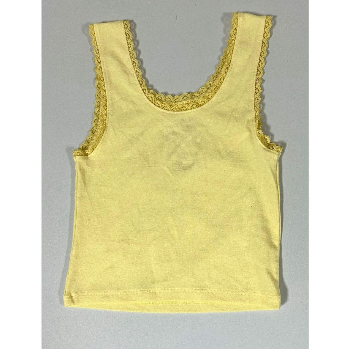 Band Tees Yellow ‘The Flintstones’ Lace Tank Top Shirt Cami Size S 🌼✨ Size S / US 4 / IT 40 - 2 Thumbnail