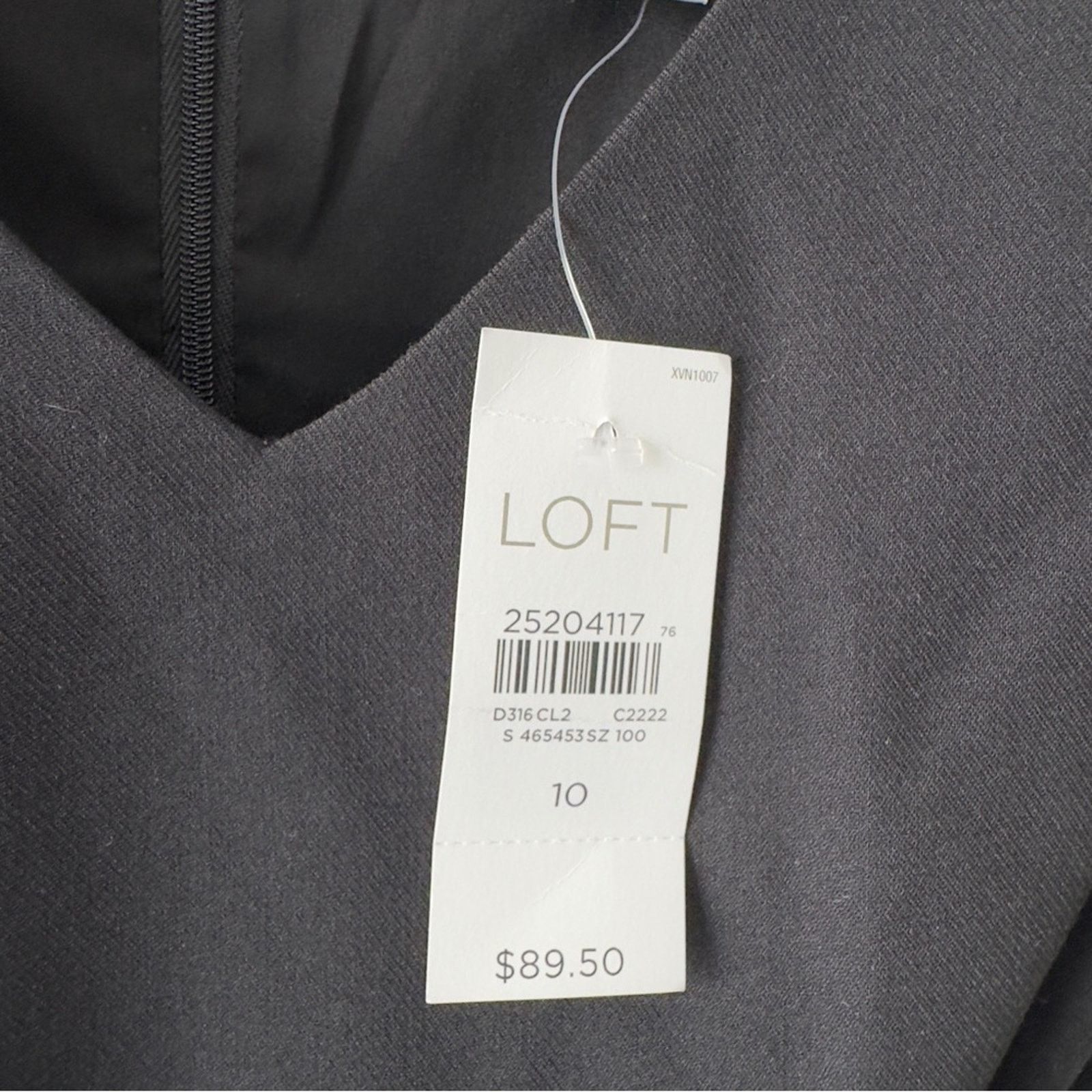 Loft LOFT Black A-Line Mini Dress V-Neck Sleeveless Solid Minimal Size L / US 10 / IT 46 - 7 Thumbnail