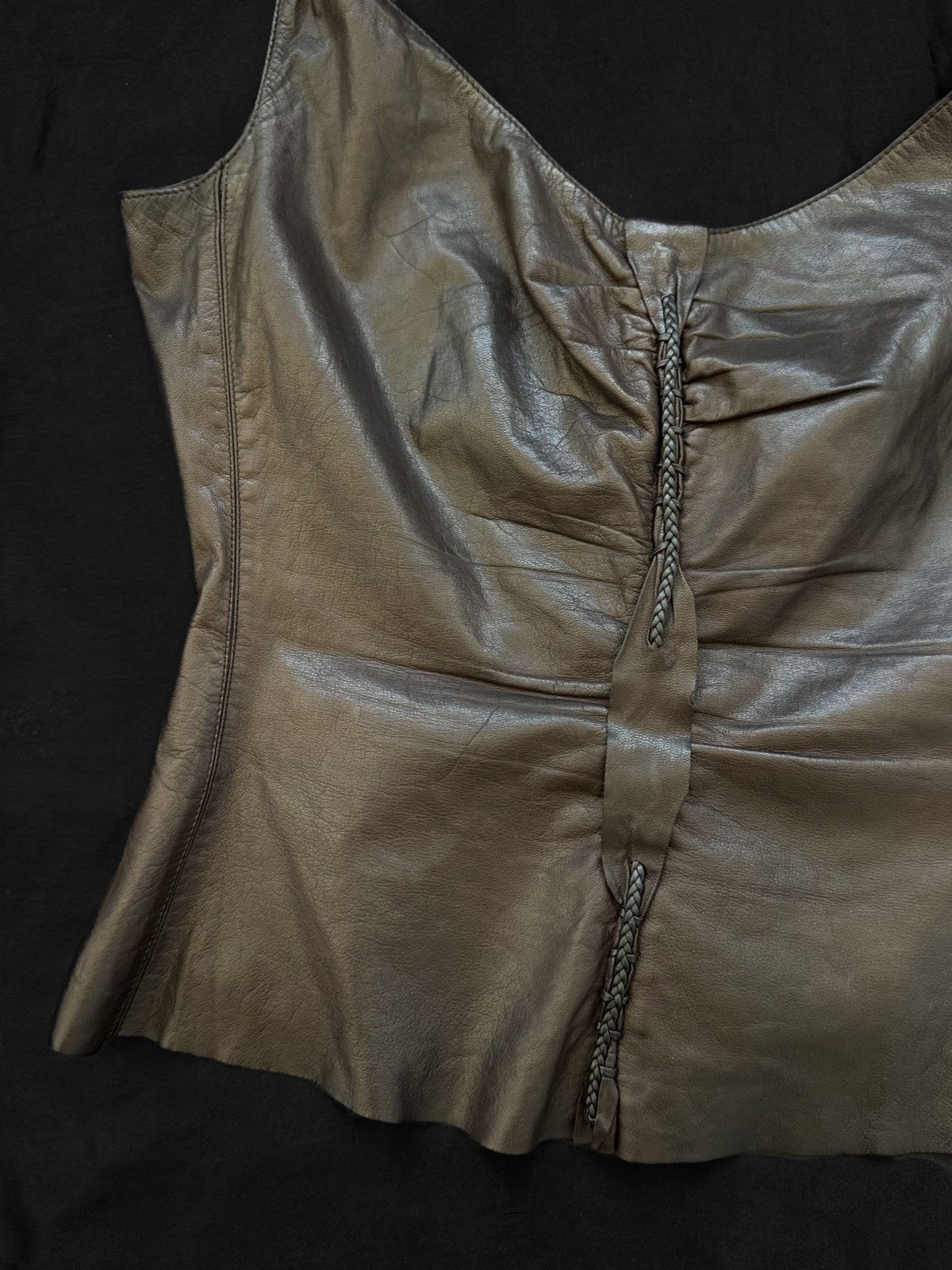 Gucci × Tom Ford Runway Gucci by Tom Ford brown leather top Size S / US 4 / IT 40 - 6 Thumbnail