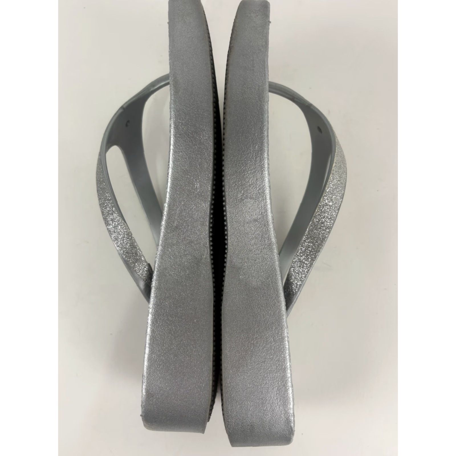 Vintage **SO Silver Glitter Sandals Women's Size 7-8** User: **SO Silver Glitter Flip Flops Women's Size 7-8** Size US 7 / IT 37 - 6 Thumbnail