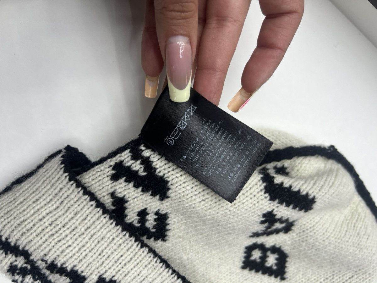 Balenciaga Balenciaga Black & White Allover Logo Beanie Size ONE SIZE - 6 Thumbnail