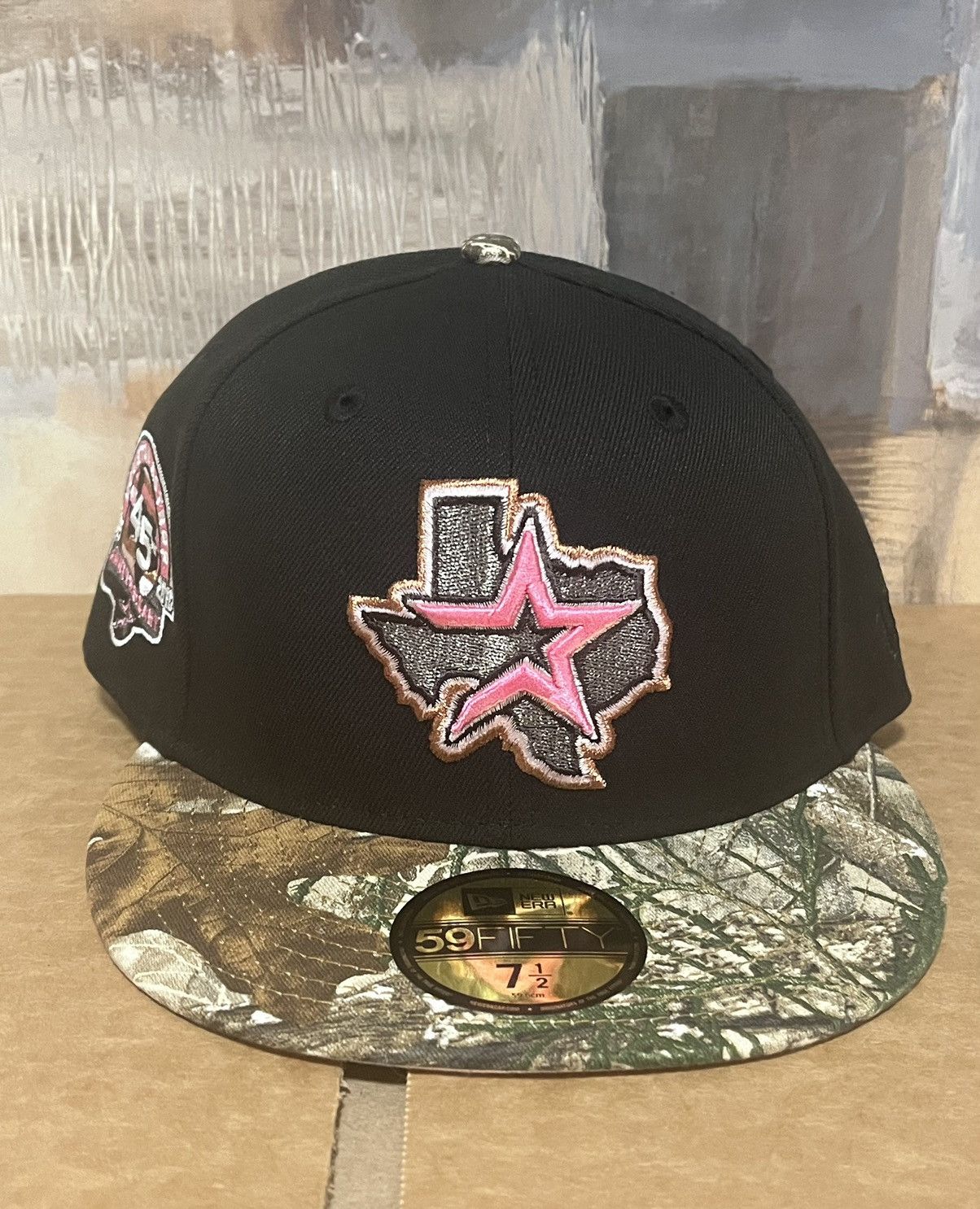image of 7 1/2 Hat Club Exclusive Houston Astros Real Tree Pink in Realtree, Men's