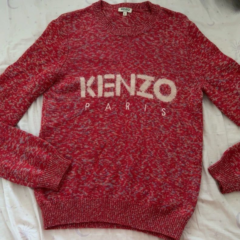 Kenzo KENZO Letter logo red wool sweater Size US L / EU 52-54 / 3 - 1 Thumbnail