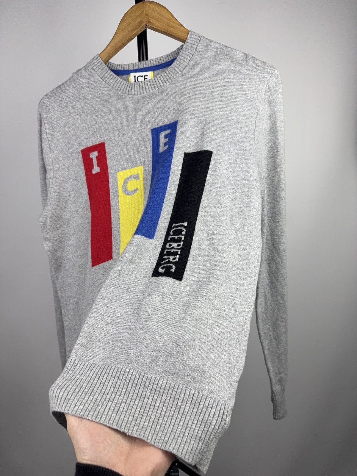 Iceberg Luxury ICE Iceberg Grey Multi-Color Logo Knit Sweater Size US S / EU 44-46 / 1 - 6 Thumbnail