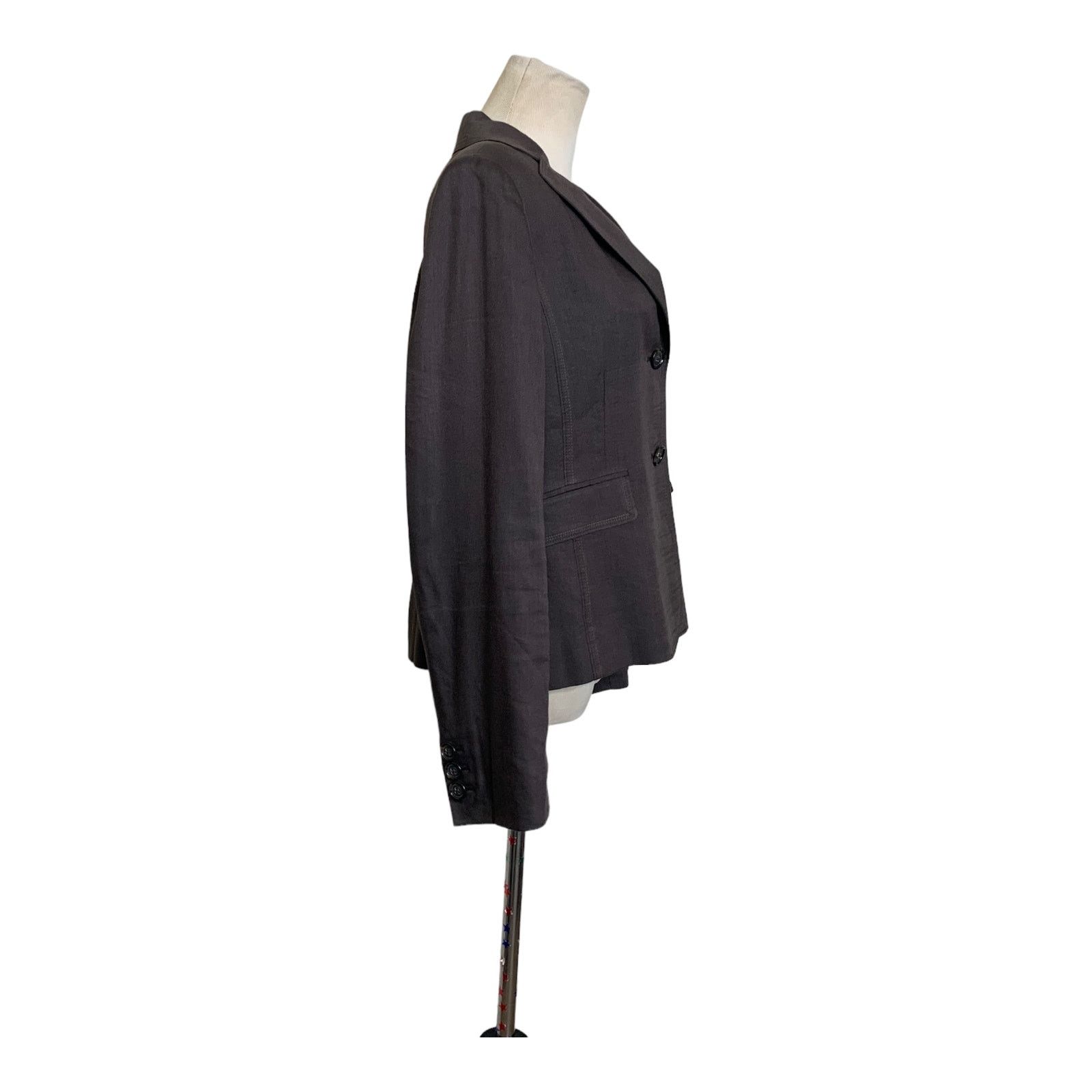 Alfani Alfani brown stitched lapel detail casual blazer size 8P Size M / US 6-8 / IT 42-44 - 8 Thumbnail