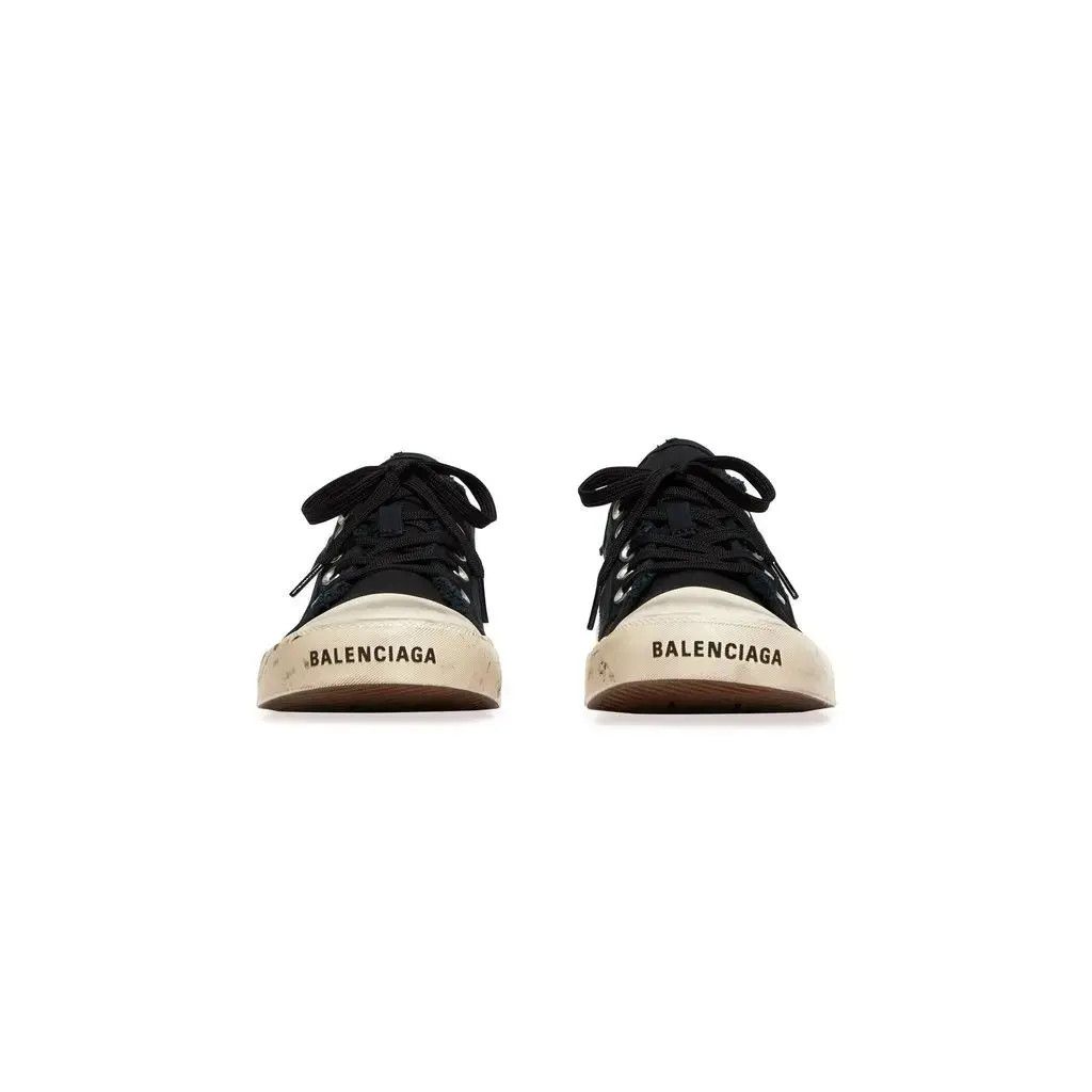 Balenciaga o1w1db10625 Paris Low Top Sneakers in Black/Sea Salt Size US 9 / IT 39 - 3 Thumbnail