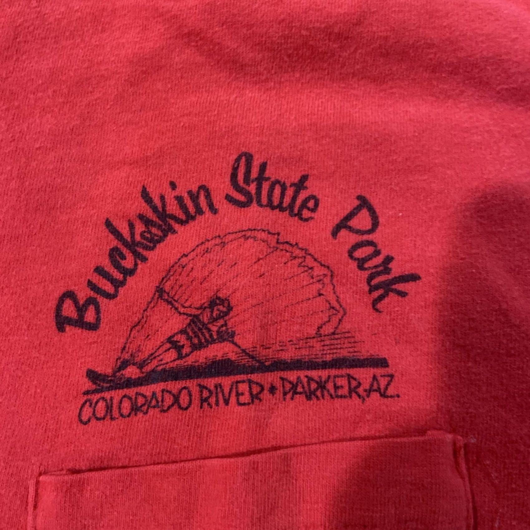 Hanes VINTAGE Hanes T-Shirt Shirt XL Men Red I Love My Boat Funny State Park Arizona Buckskin 1990s USA Jet Skiing Beach Graphic Print Size US XL / EU 56 / 4 - 2 Thumbnail