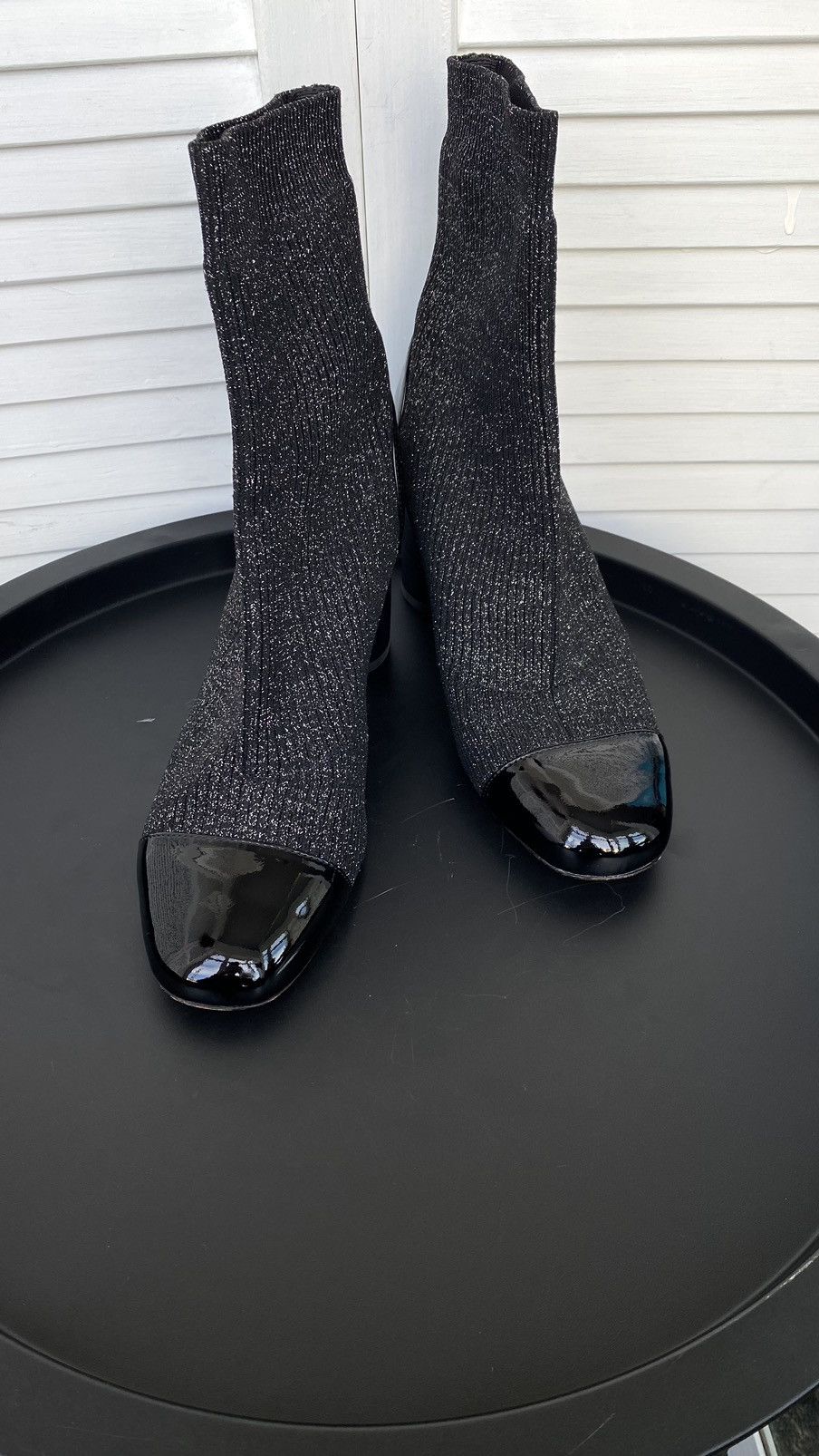Japanese Brand × Sandro Sandro Knit Glitter Sock Black Boots Size US 8 / IT 38 - 4 Thumbnail