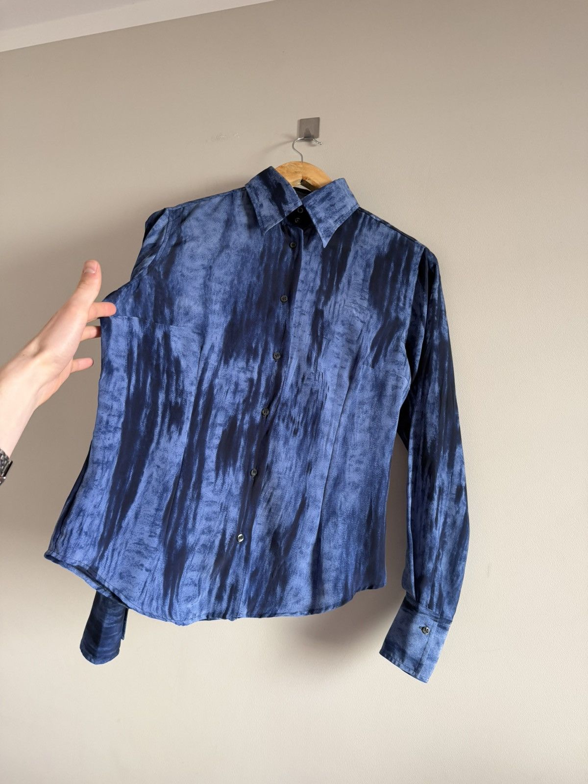 Gianfranco Ferre Vintage Gianfranco Ferré Blue Pattern Shirt Size L / US 10 / IT 46 - 3 Thumbnail