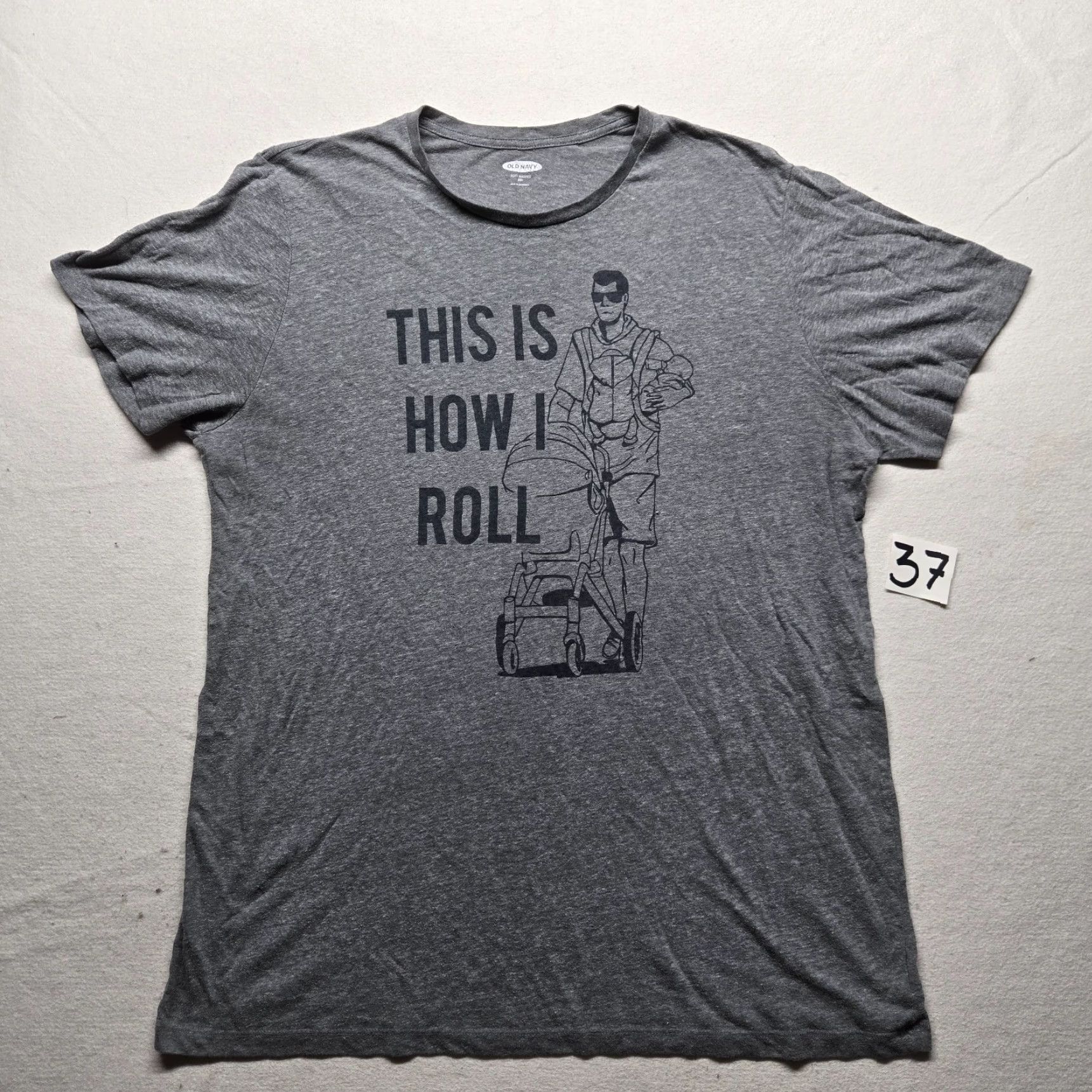 Old Navy VINTAGE Old Navy Men's T-Shirt Short Sleeve Casual Funny Dad Gift 2XL Gray All Seasons Size US XXL / EU 58 / 5 - 2 Thumbnail