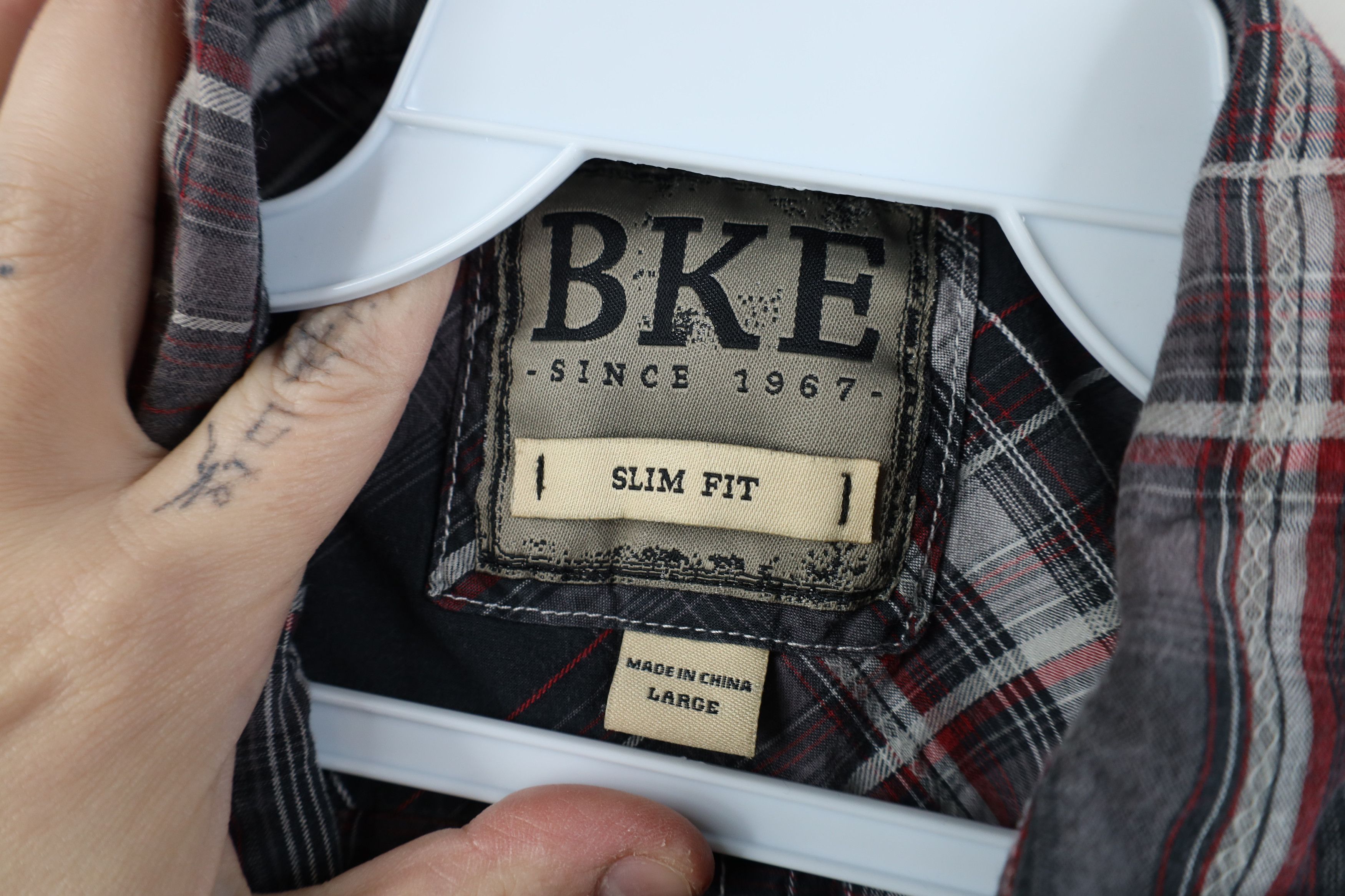 Vintage Buckle BKE Thick Stitch UFC MMA Snap Button Shirt Plaid Size US L / EU 52-54 / 3 - 8 Thumbnail
