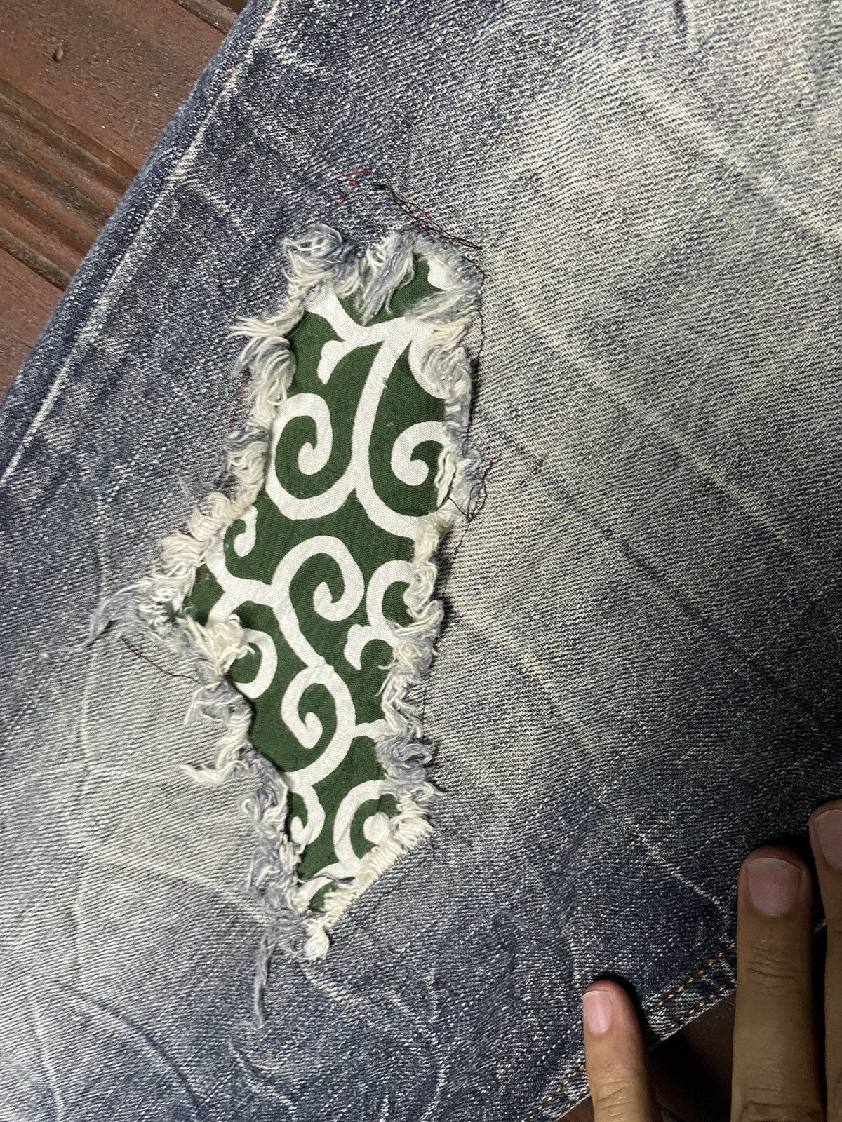 Japanese Brand Rare Nylaus Japan Double Waist Claw Mark Denim Size US 34 / EU 50 - 7 Thumbnail