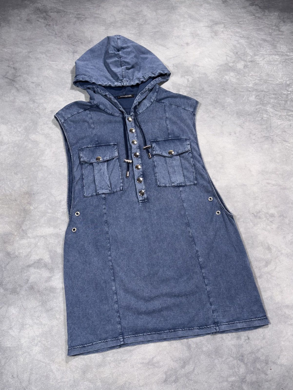 Balmain Balmain Paris SS16 Hooded Sleveless Archive Y2K Shirt Size US M / EU 48-50 / 2 - 2 Thumbnail