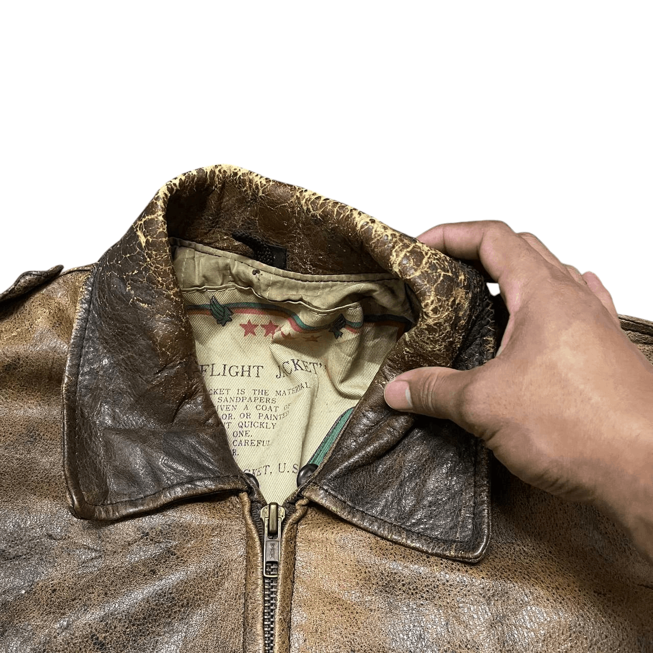 Vintage Flight Jacket Leather Military Bomber