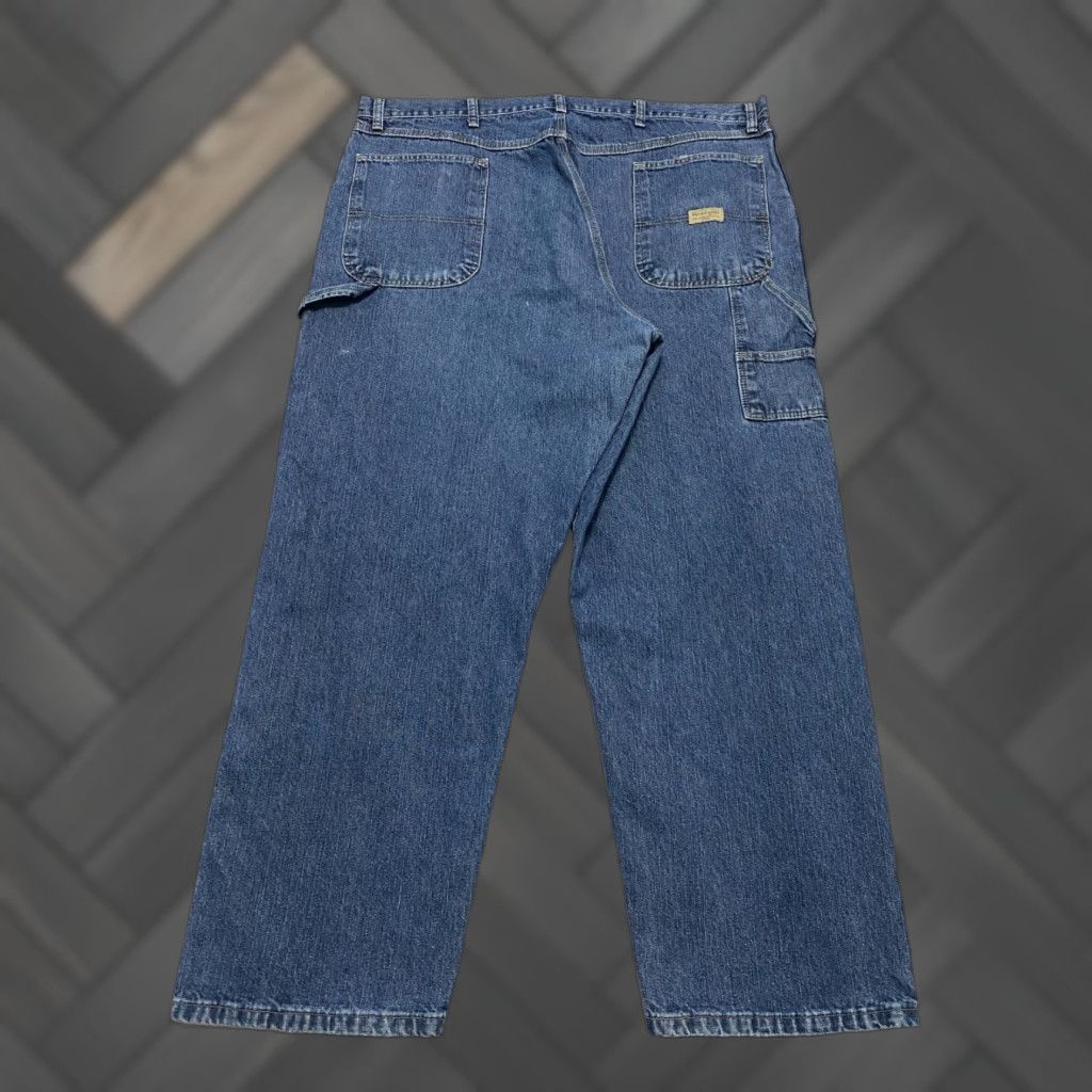 Wrangler Wrangler Mens Carpenter Jeans Size 42×30 Blue Straight Wide Leg Jeans Size US 42 / EU 58 - 1 Thumbnail