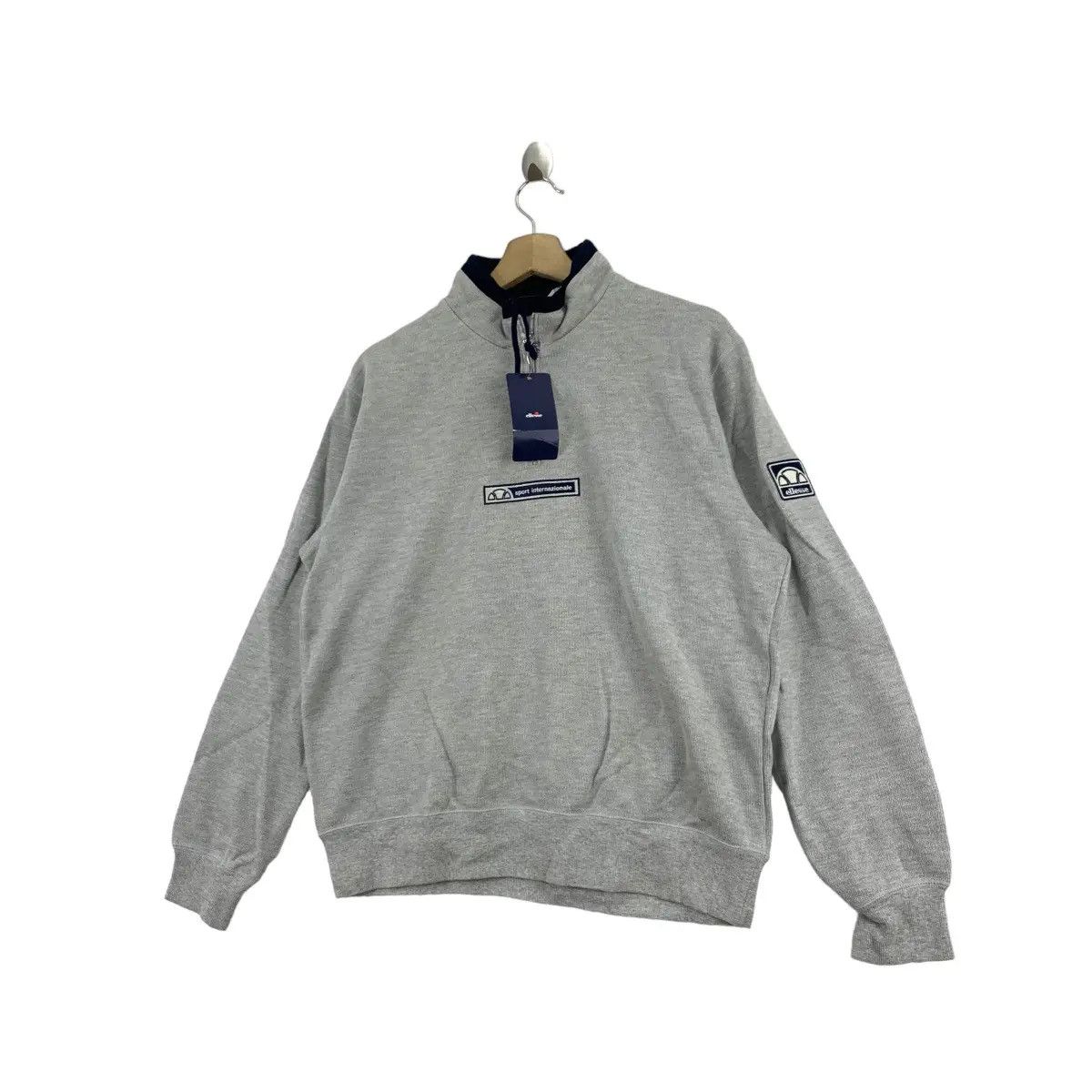 Ellesse Vintage ELLESSE PERUGIA ITALIA Center Logo Henley Sweater Size L / US 10 / IT 46 - 2 Thumbnail