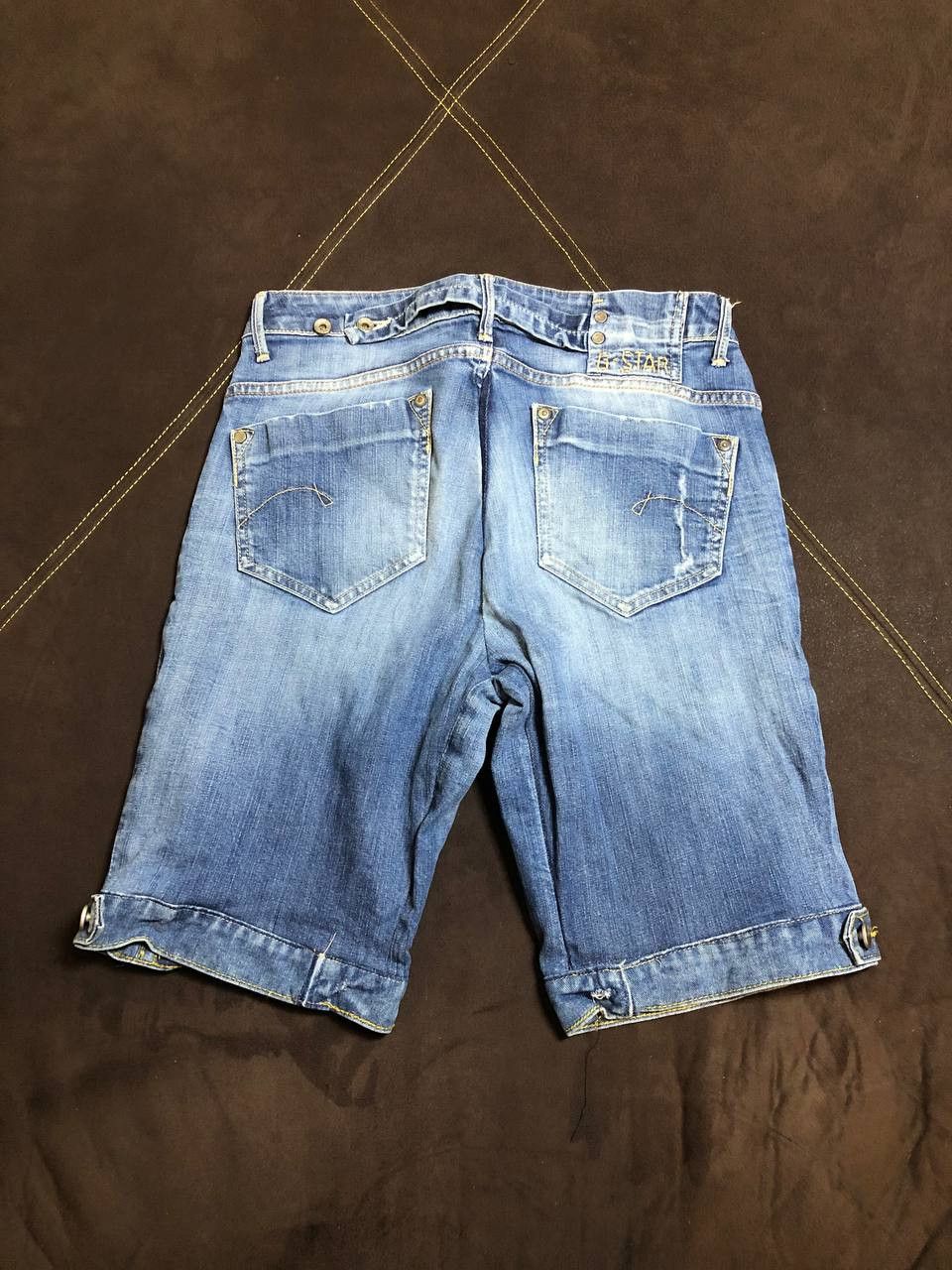 G-Star G Star Raw Jean Shorts Straight Denim Distressed Button Fly Size US 30 / EU 46 - 5 Thumbnail