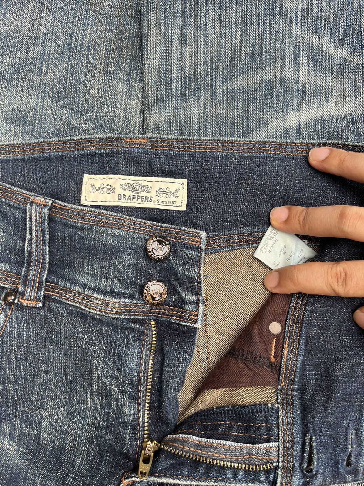 If Six Was Nine Vintage Japanese Brand Brappers Mud Washed Faded Flare Jeans Size US 30 / EU 46 - 10 Thumbnail