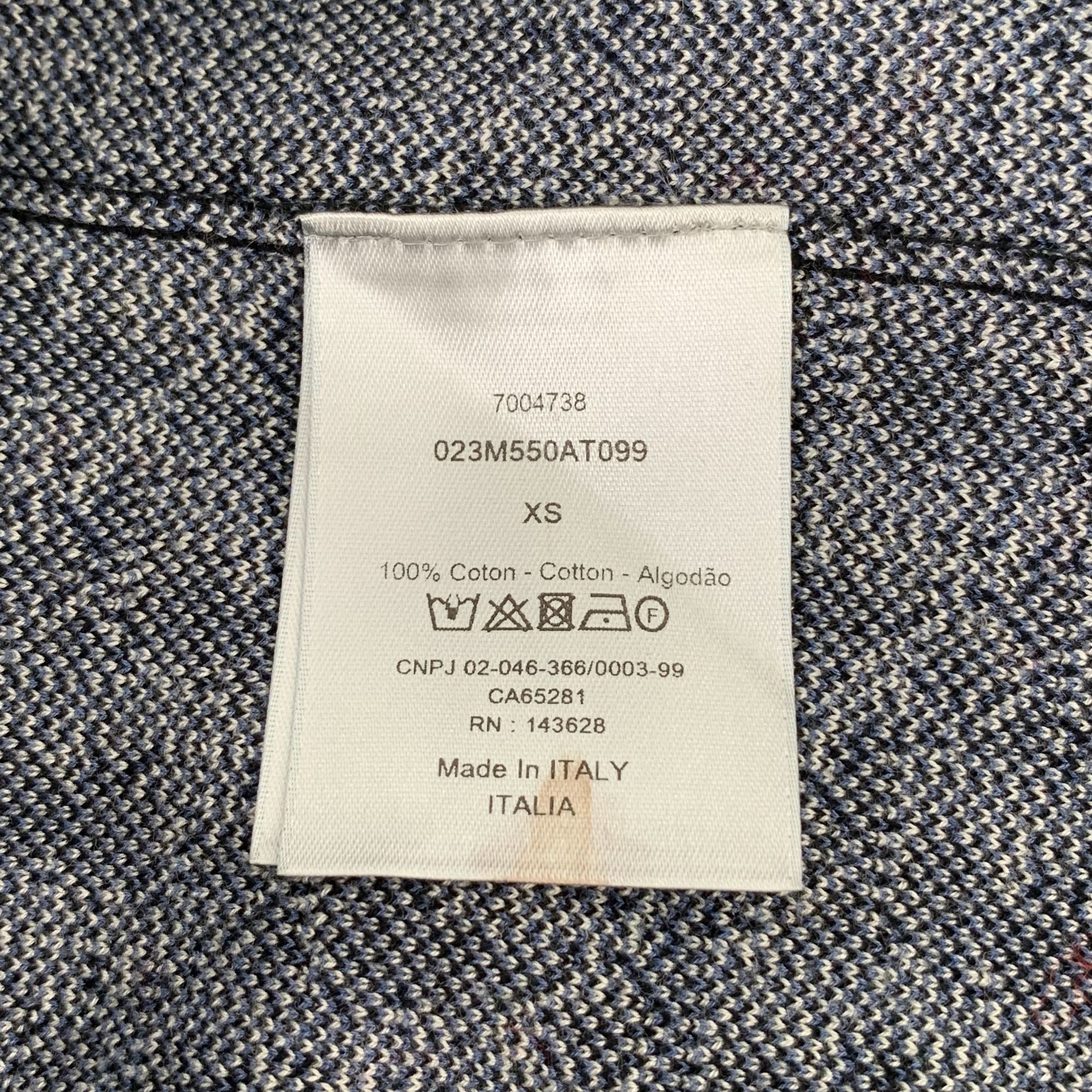 Dior Christian Dior Monogram Button-Up Shirt XS Navy/White Knit W Size XS / US 0-2 / IT 36-38 - 8 Thumbnail