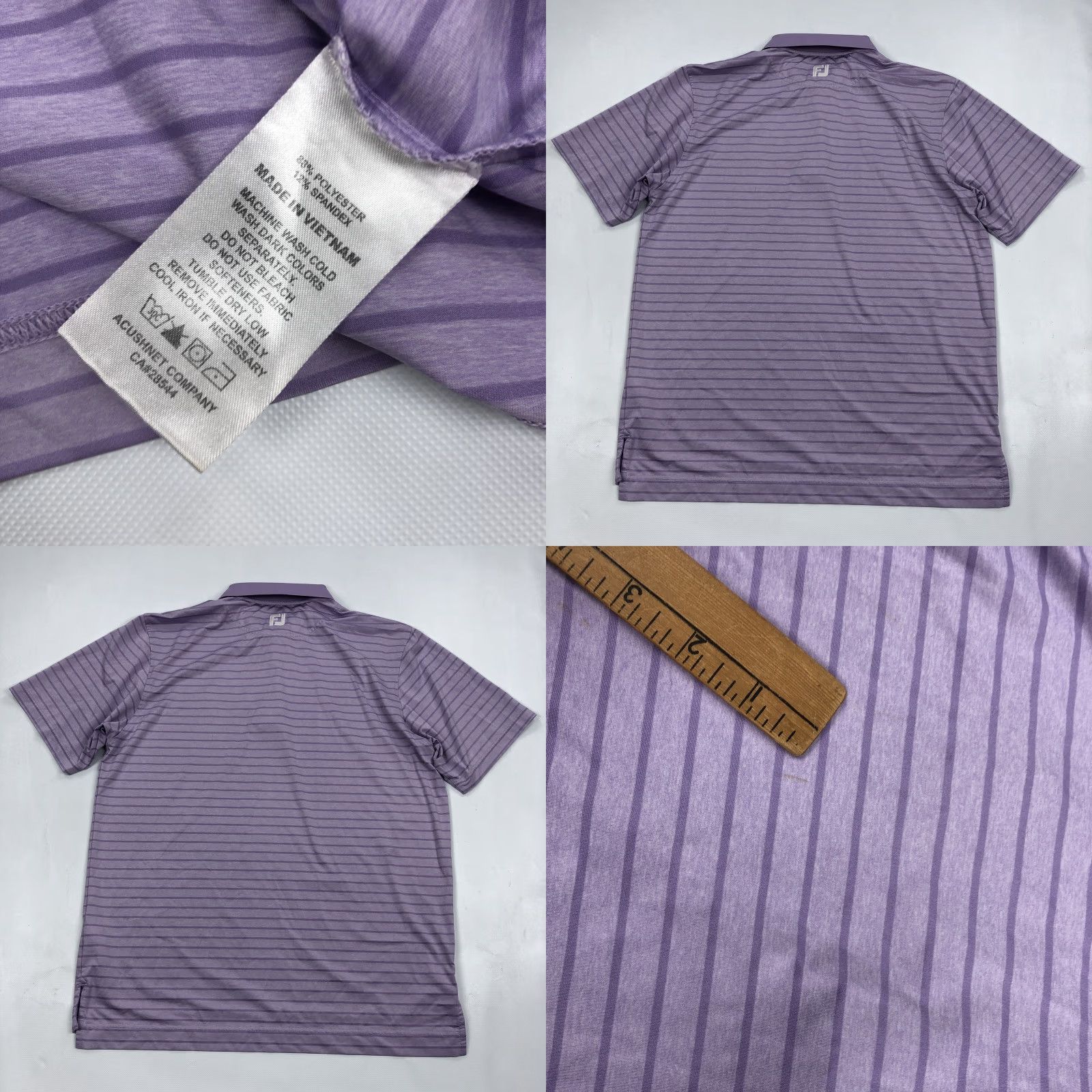 Footjoy FootJoy Men's M Polo Shirt Purple Striped Golf Performance FJ Cape Fear CFCC Shirt (Short Sleeve) Golf, Activewear, Casual Mens Size US M / EU 48-50 / 2 - 8 Thumbnail