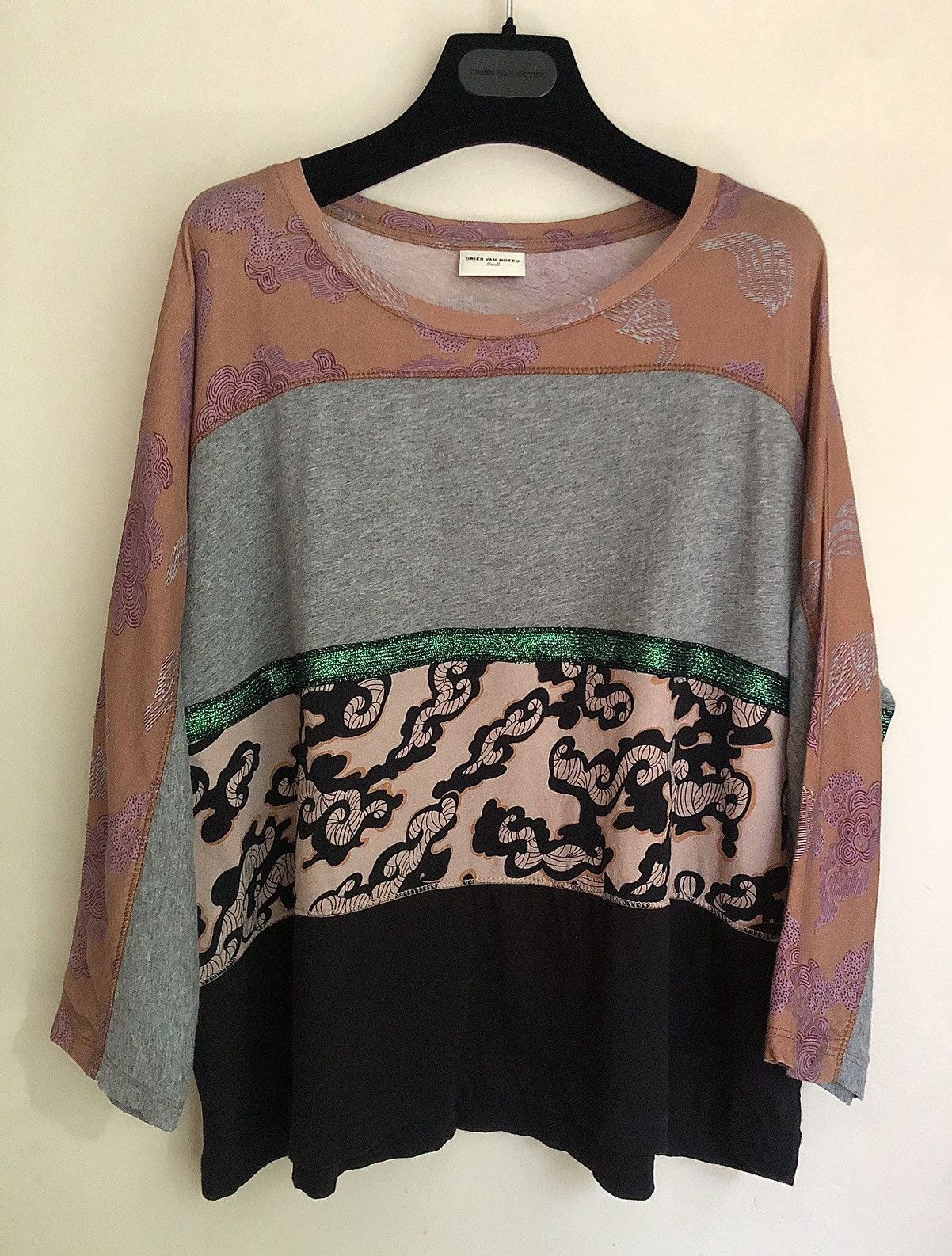 Dries Van Noten Dries Van Noten Glittered Striped Multi Print Shirt Size US S / EU 44-46 / 1 - 4 Thumbnail