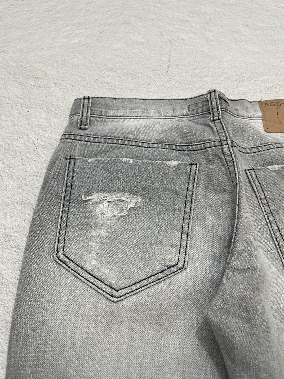 If Six Was Nine 2000s Distressed Rare Grey Denim Washed Jeans Y2K Size US 29 - 9 Thumbnail