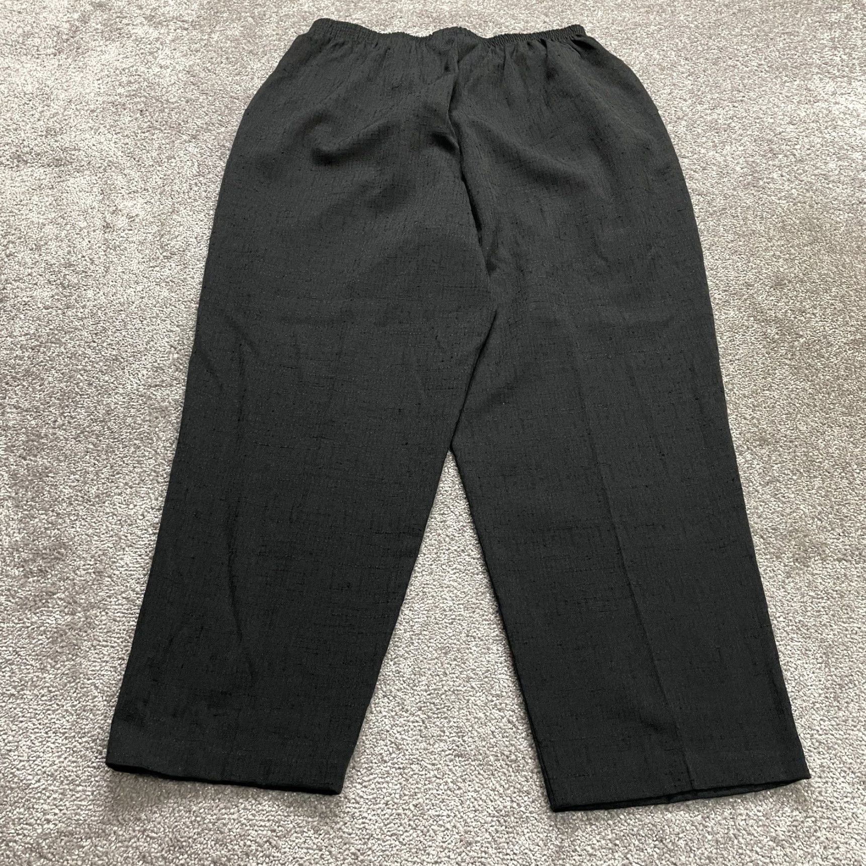 Vintage Briggs Dress Pants Women 22W Black Tapered Leg High Rise Elastic Waist 34x29 Size 40" / US 18 - 2 Thumbnail