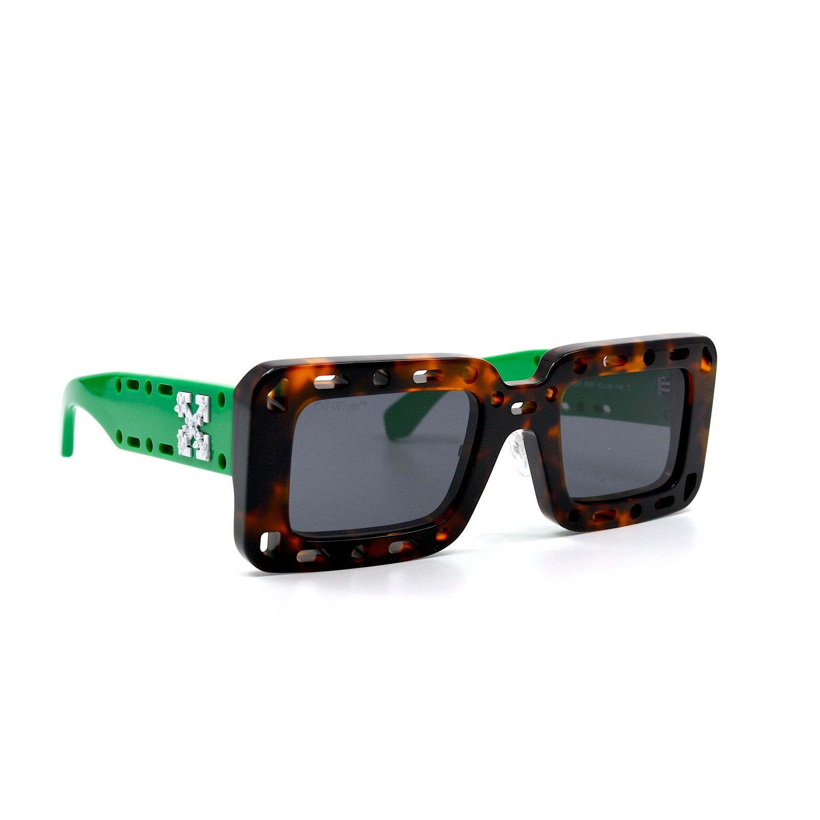 Off-White NEW! OFF-WHITE ATLANTIC OER1025 HAVANA/GREEN GREY SUNGLASSES Size ONE SIZE - 1 Thumbnail